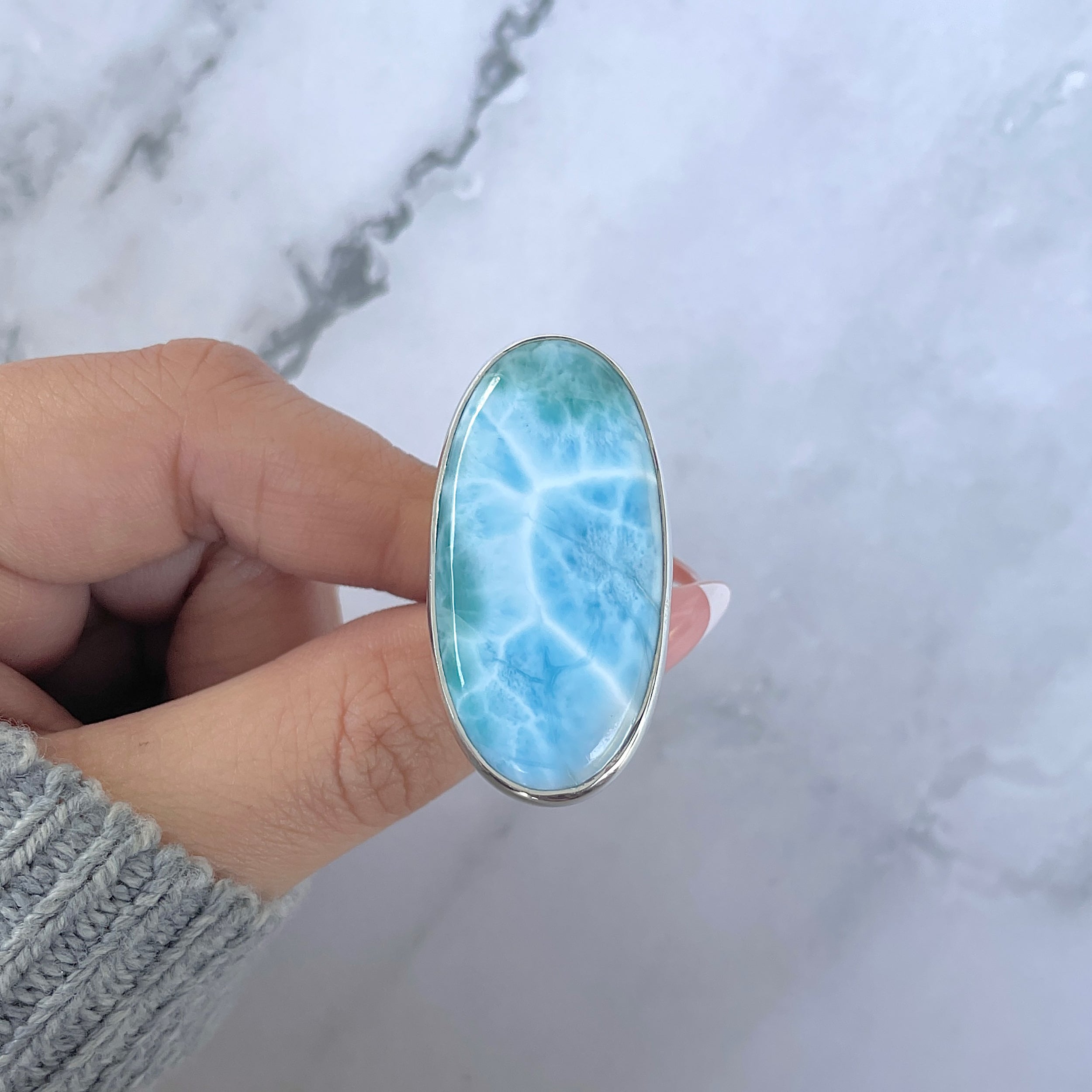 Larimar Adjustable Ring-(LAR-R-1508.)