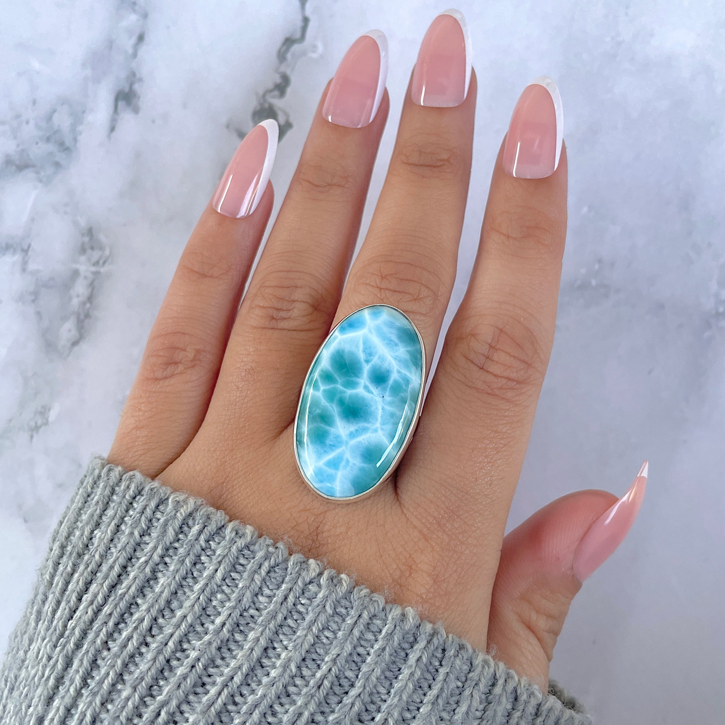 Larimar Adjustable Ring-(LAR-R-1509.)