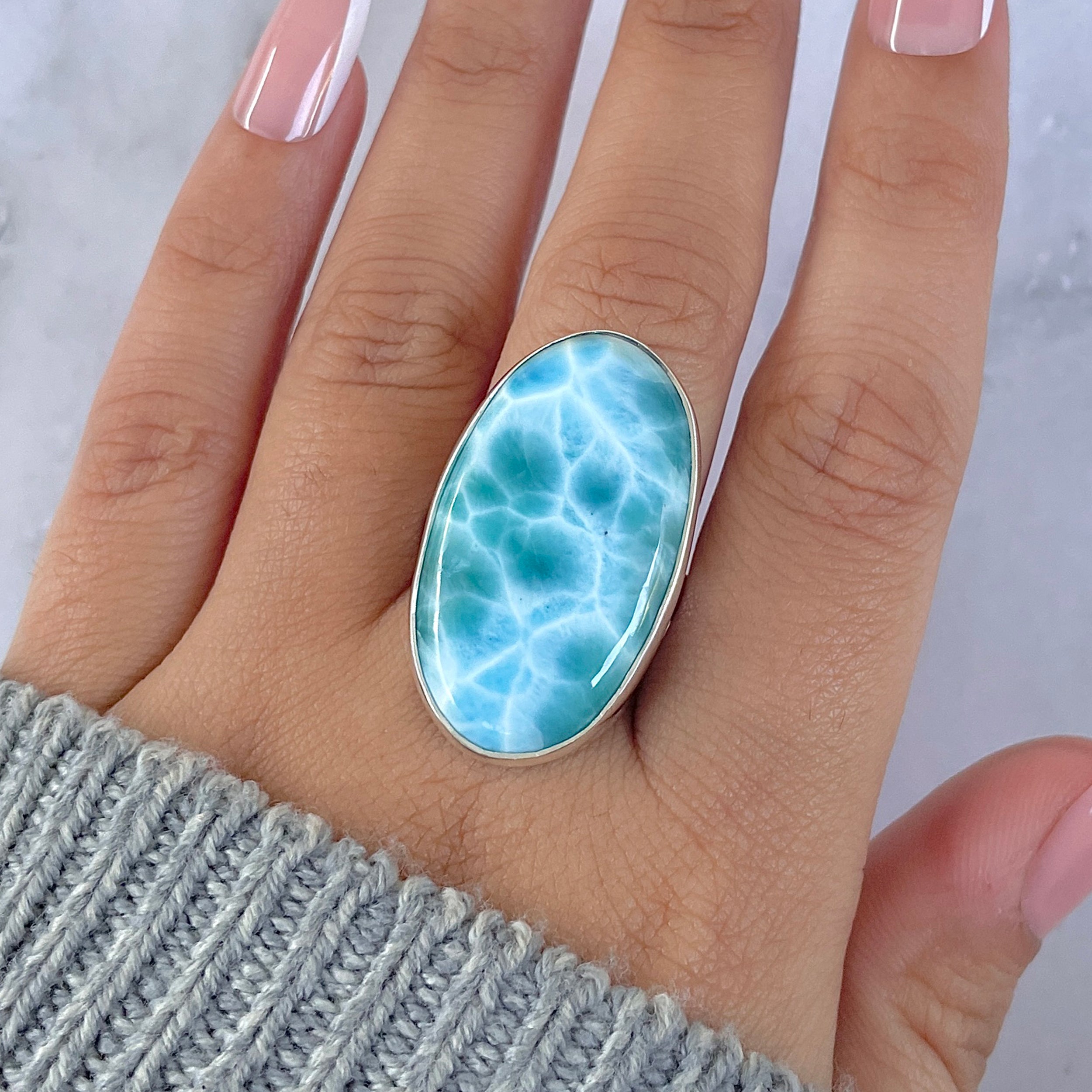 Larimar Adjustable Ring-(LAR-R-1509.)