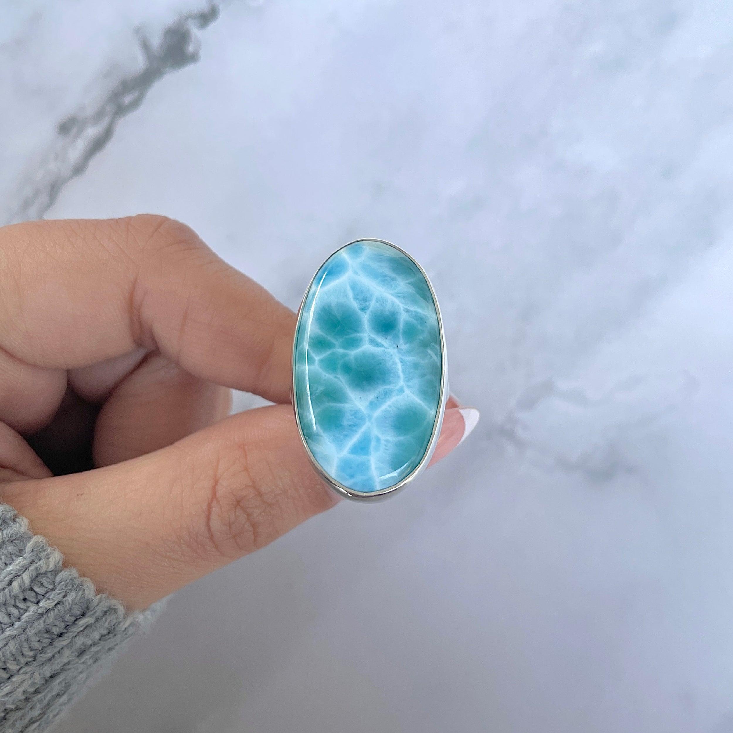 Larimar Adjustable Ring-(LAR-R-1509.)