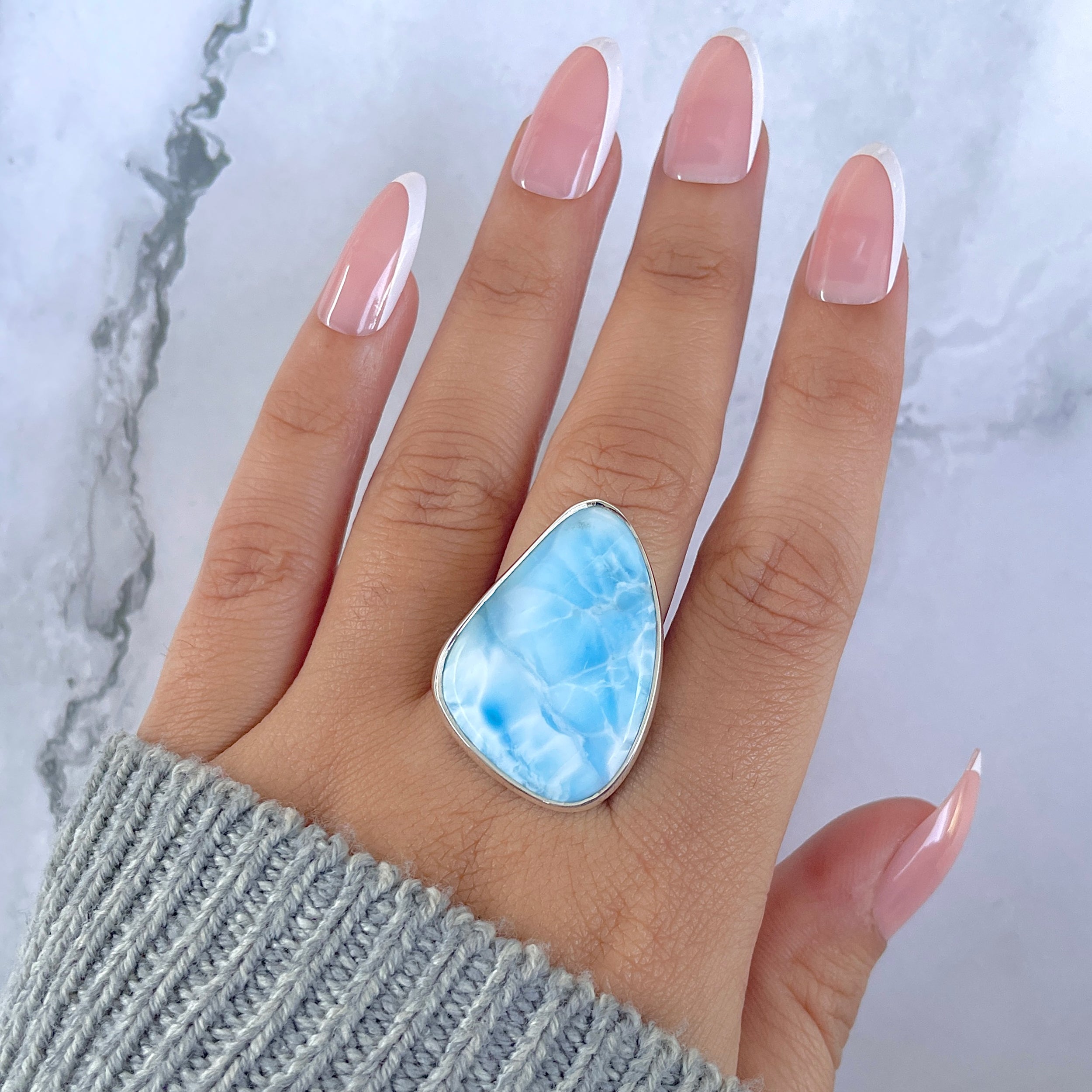 Larimar Adjustable Ring-(LAR-R-1510.)