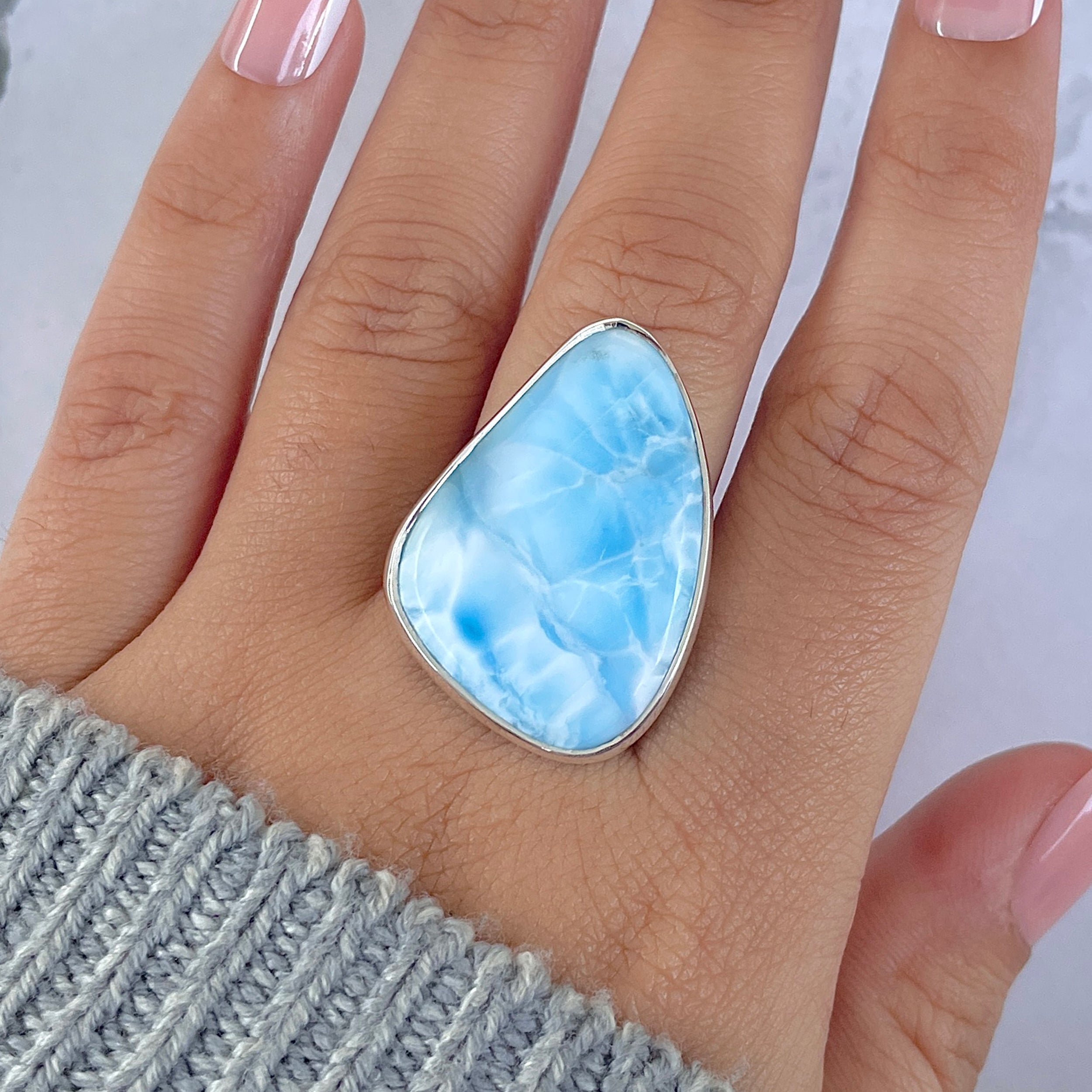 Larimar Adjustable Ring-(LAR-R-1510.)