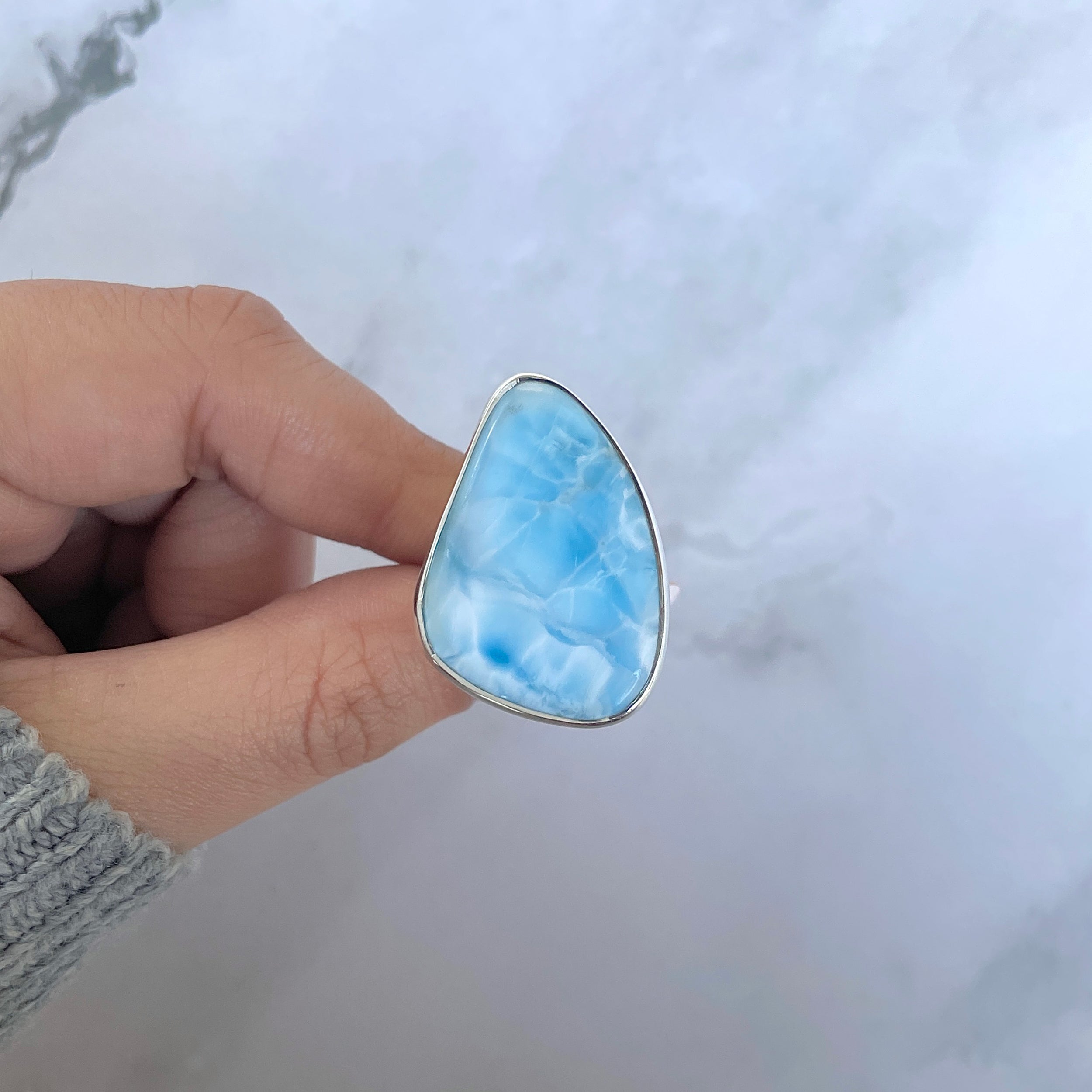 Larimar Adjustable Ring-(LAR-R-1510.)