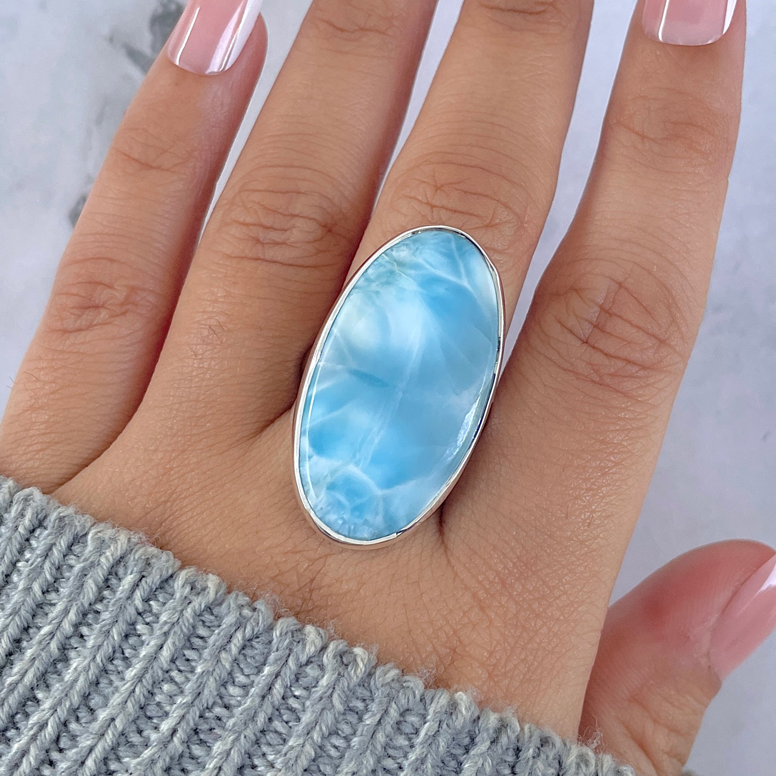 Larimar Adjustable Ring-(LAR-R-1511.)
