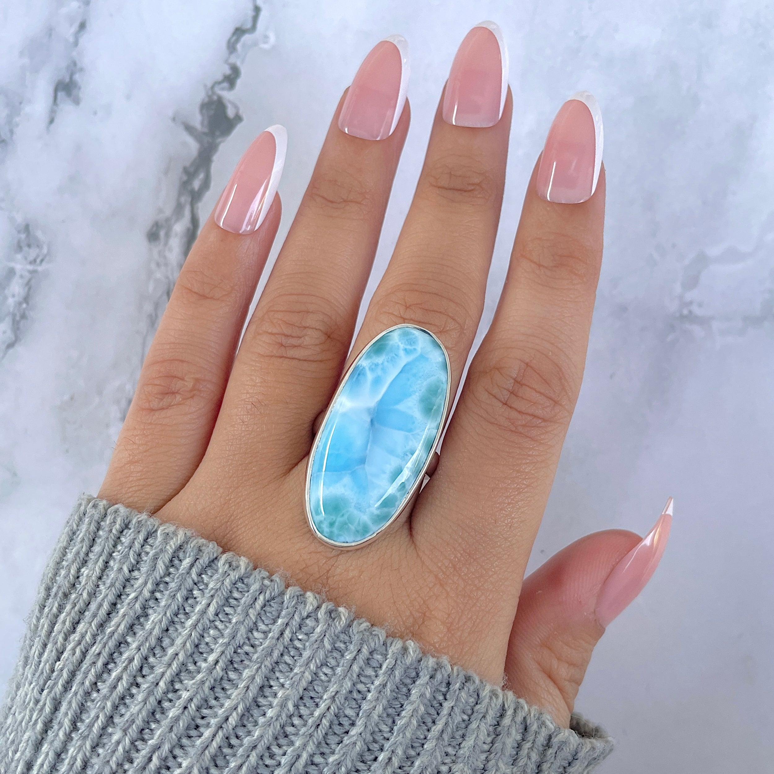 Larimar Adjustable Ring-(LAR-R-1512.)