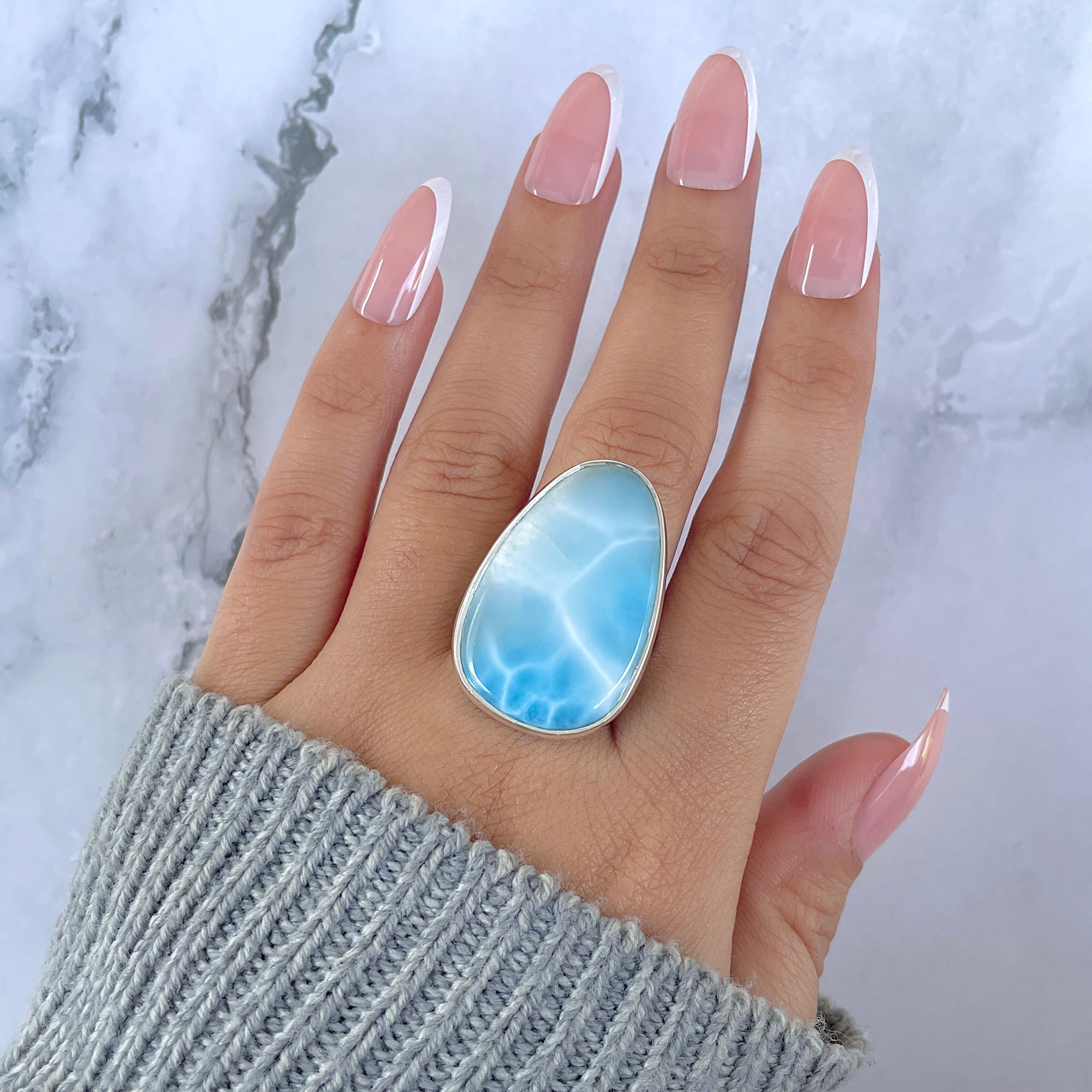 Larimar Adjustable Ring-(LAR-R-1513.)