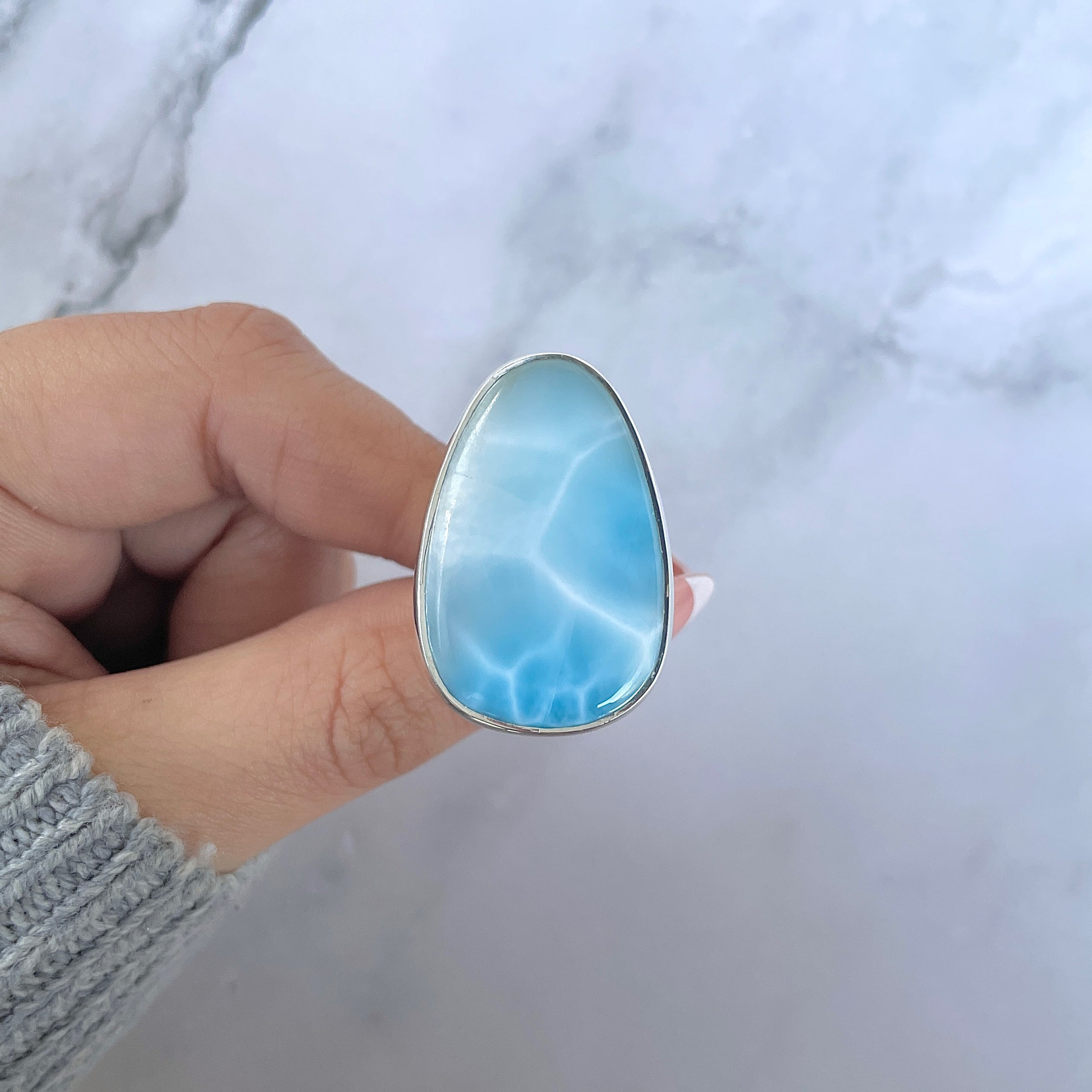 Larimar Adjustable Ring-(LAR-R-1513.)