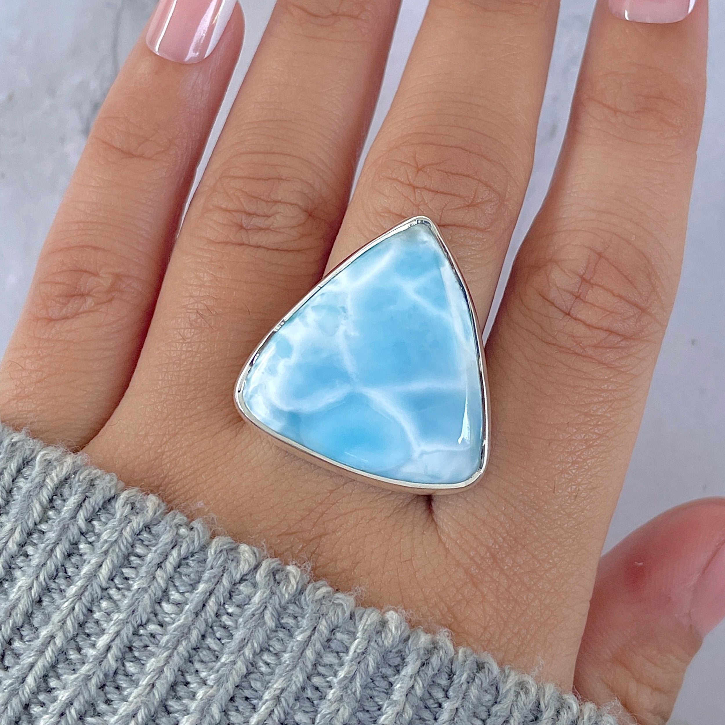 Larimar Adjustable Ring-(LAR-R-1514.)