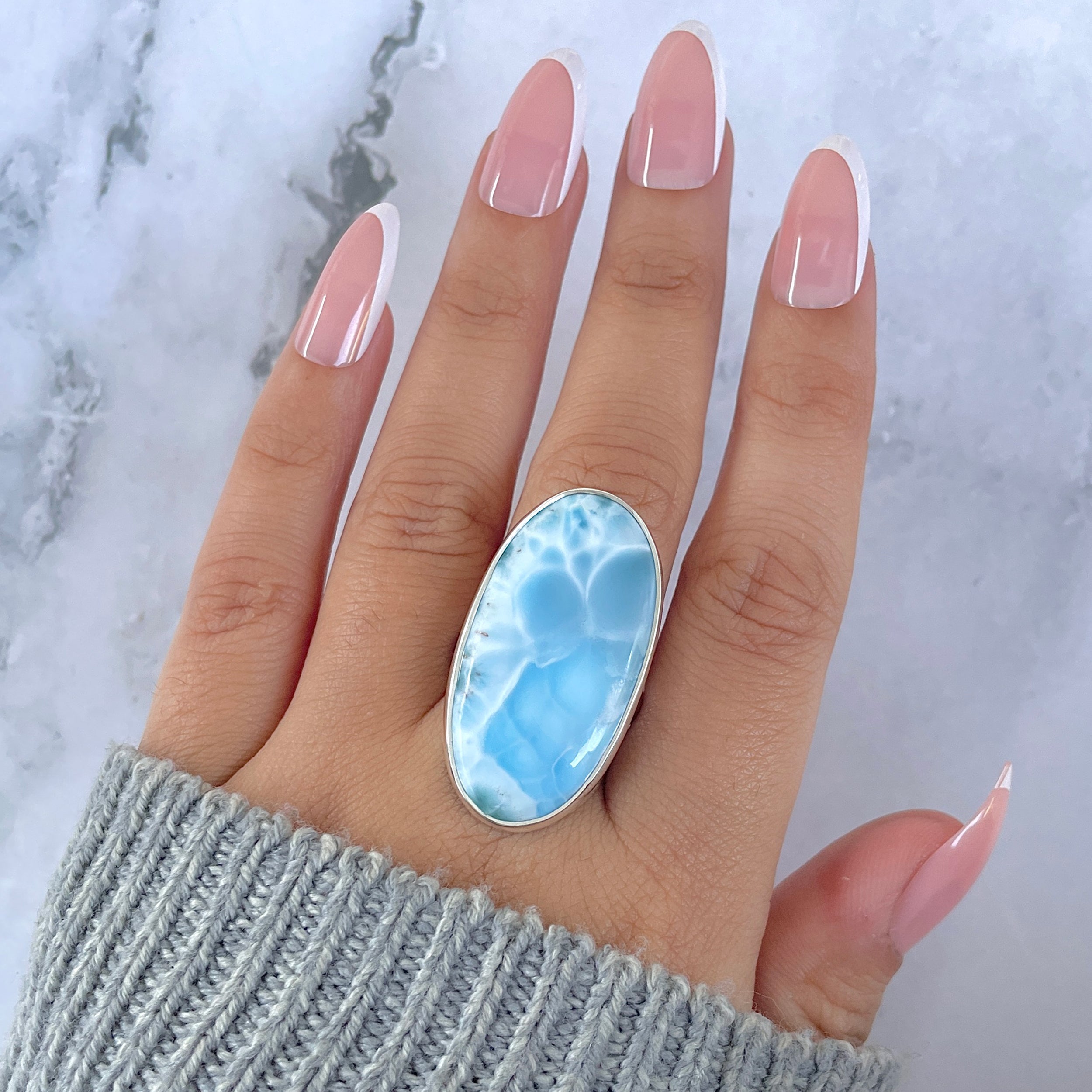 Larimar Adjustable Ring-(LAR-R-1515.)
