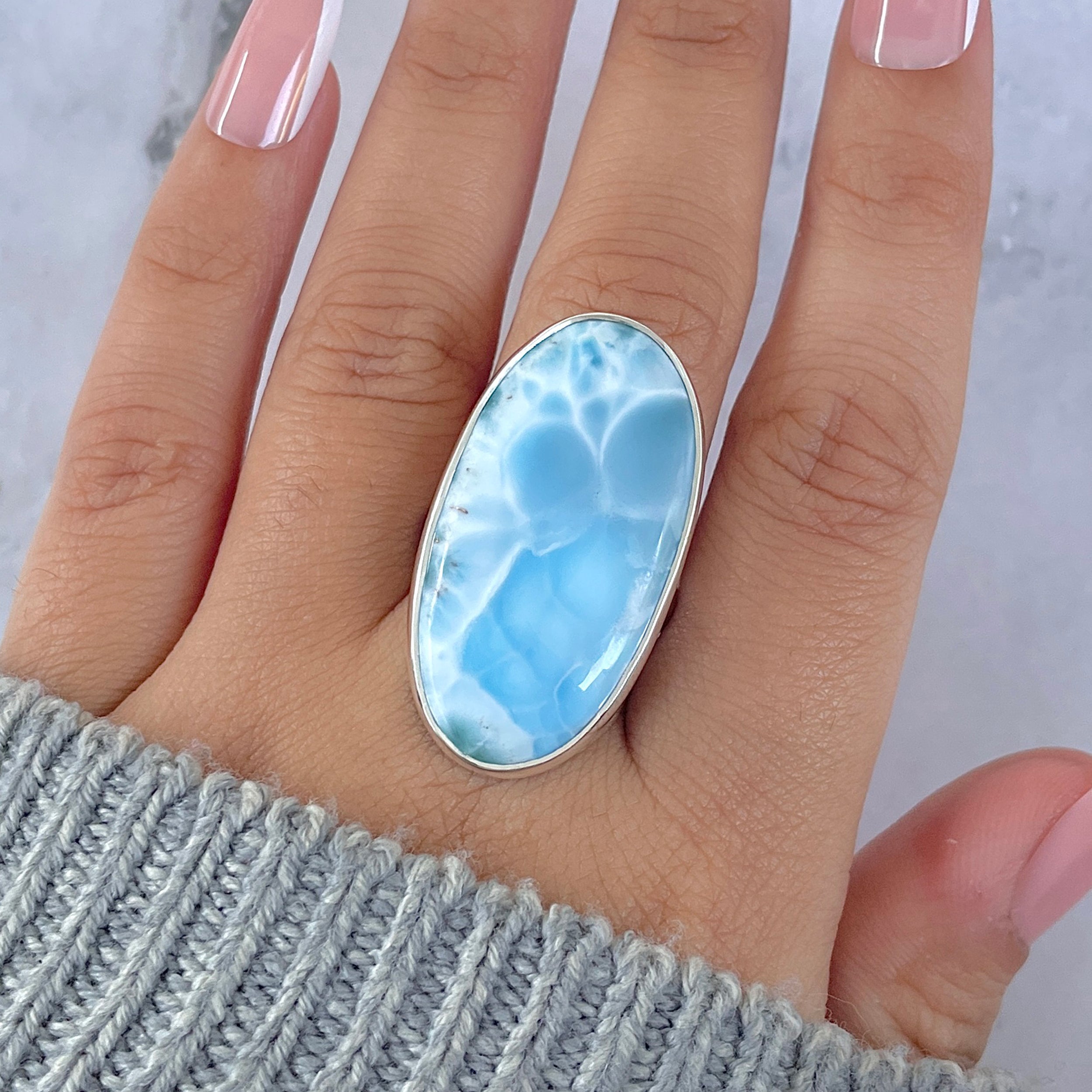 Larimar Adjustable Ring-(LAR-R-1515.)