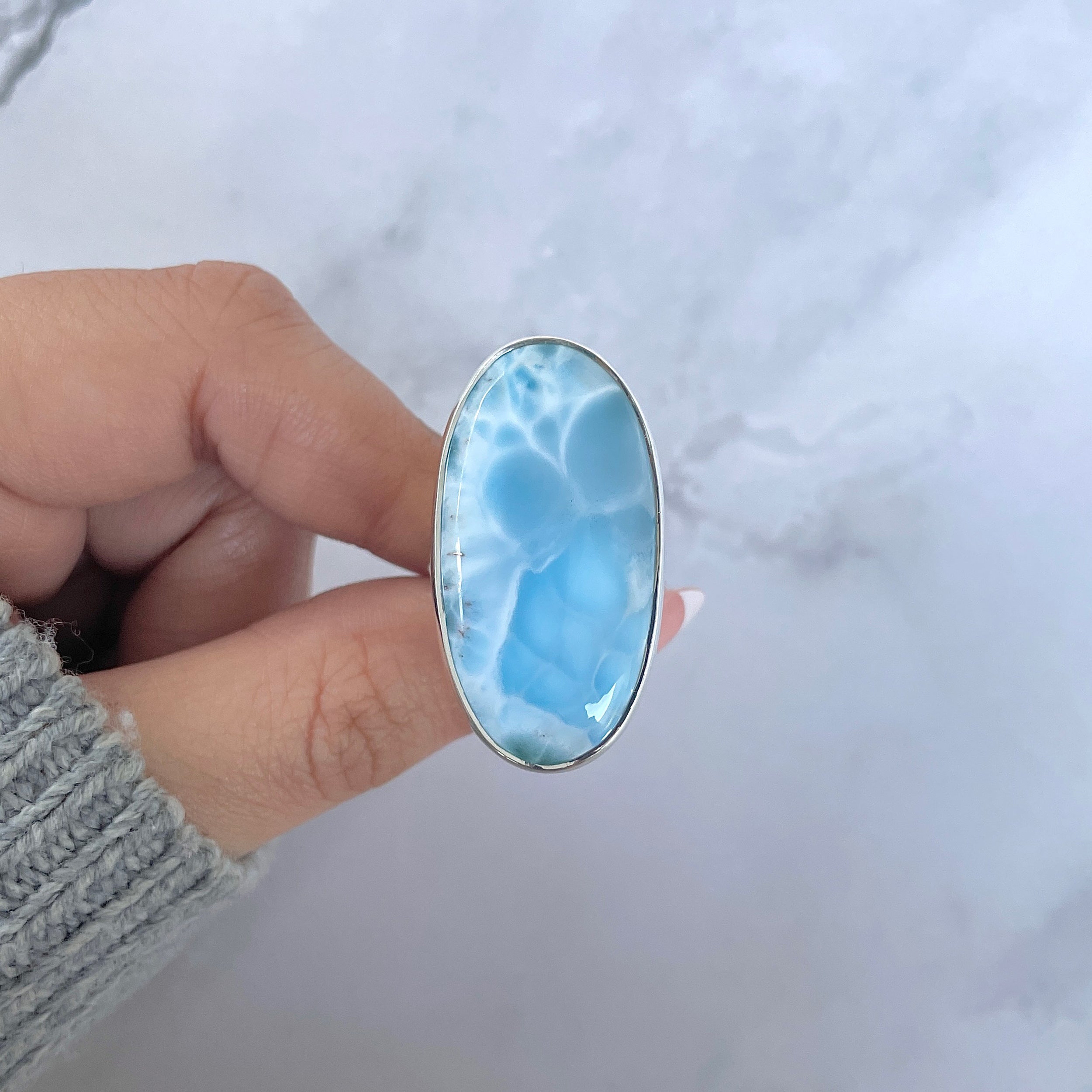 Larimar Adjustable Ring-(LAR-R-1515.)