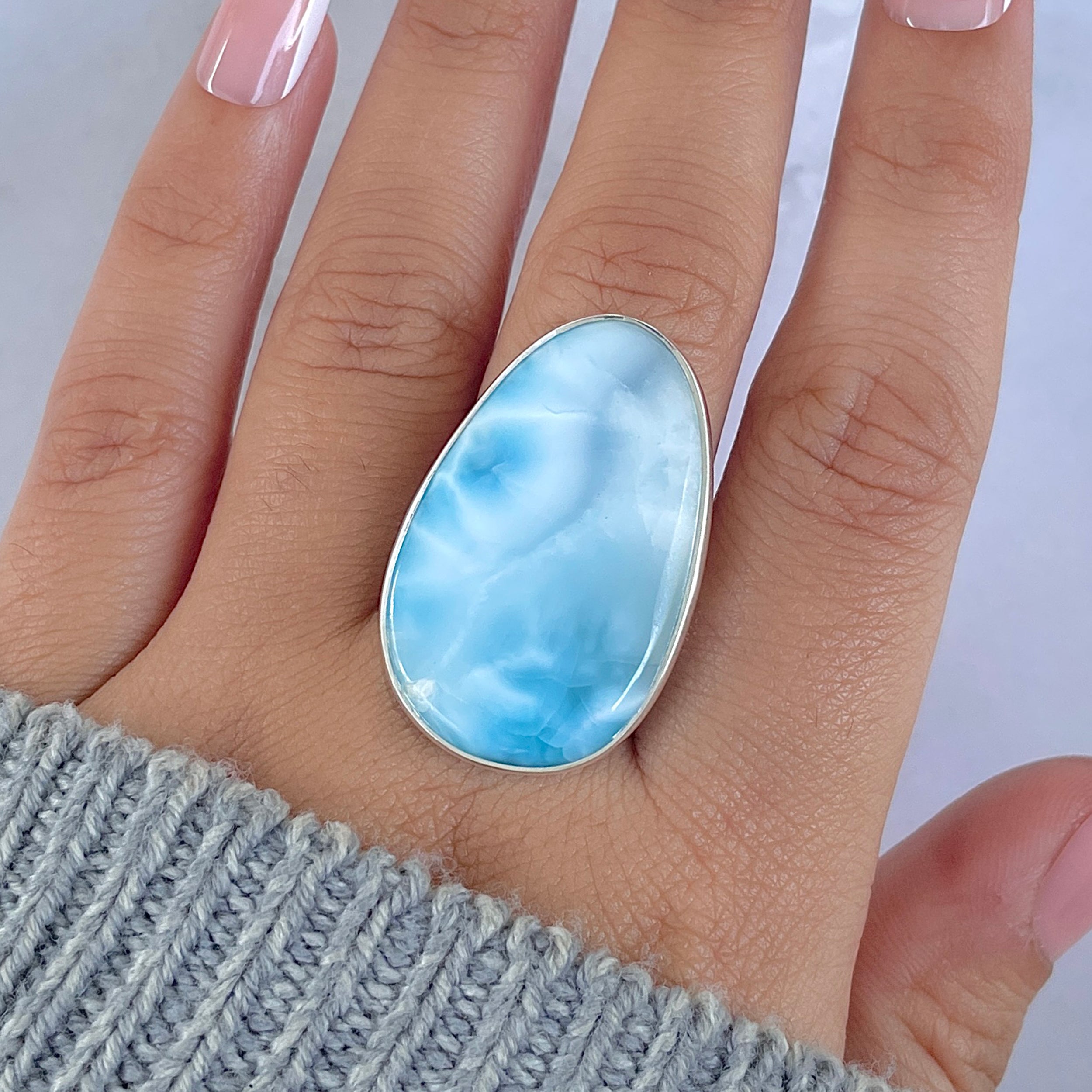 Larimar Adjustable Ring-(LAR-R-1516.)