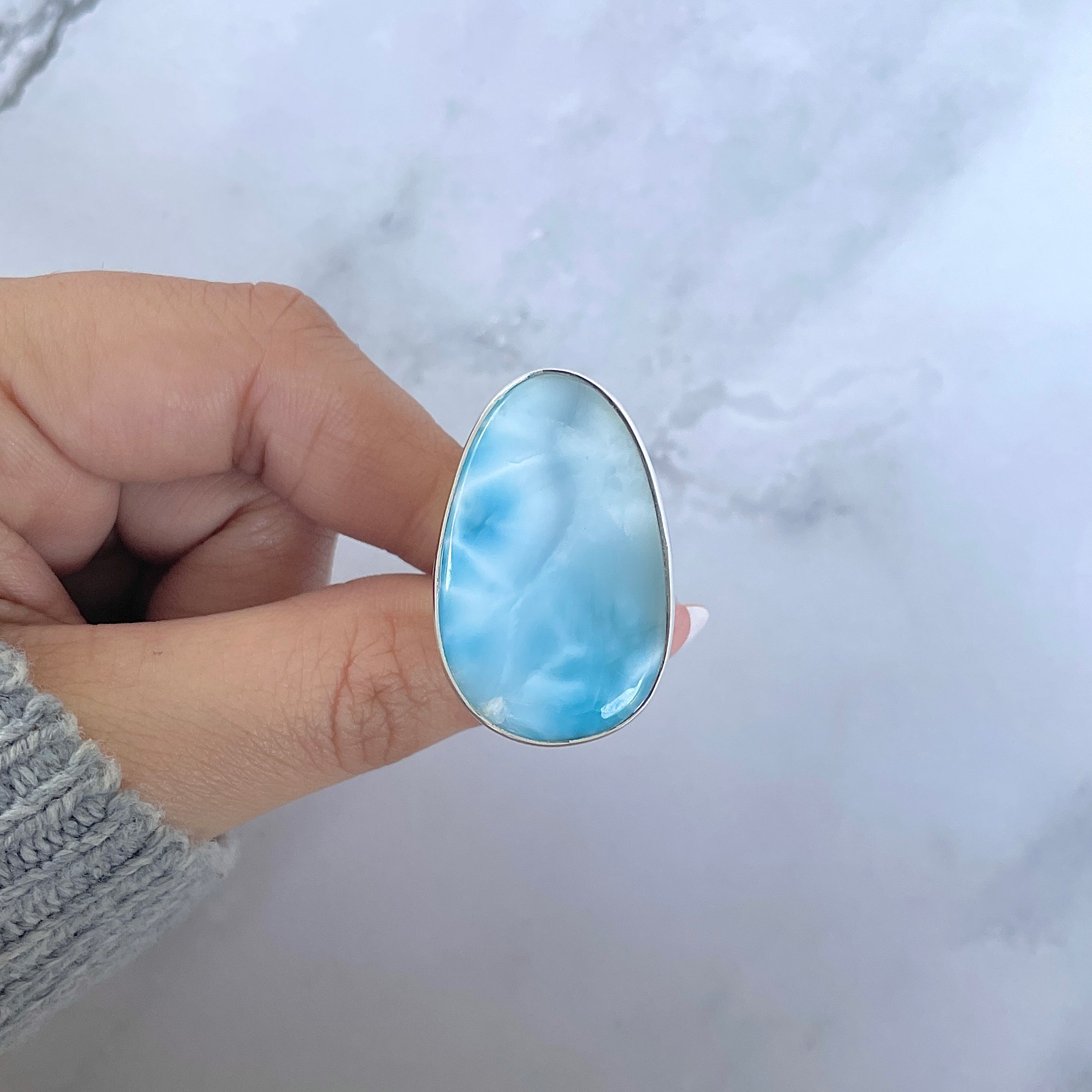 Larimar Adjustable Ring-(LAR-R-1516.)