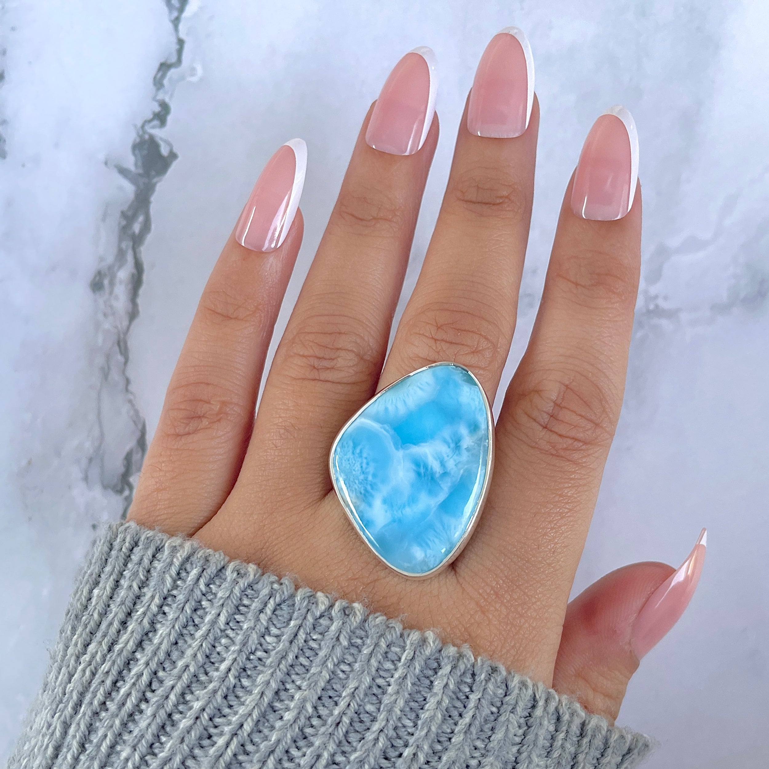 Larimar Adjustable Ring-(LAR-R-1517.)