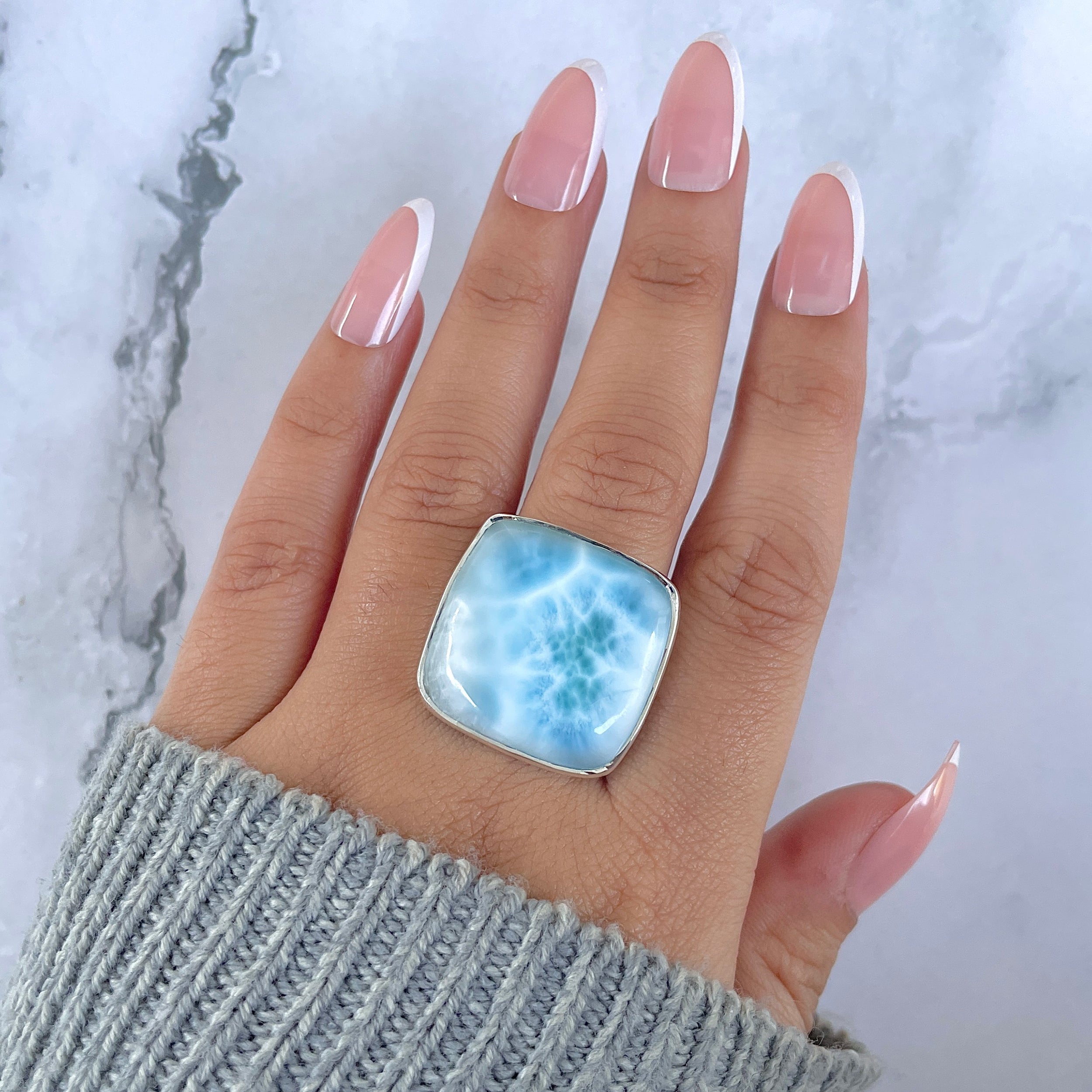 Larimar Adjustable Ring-(LAR-R-1518.)
