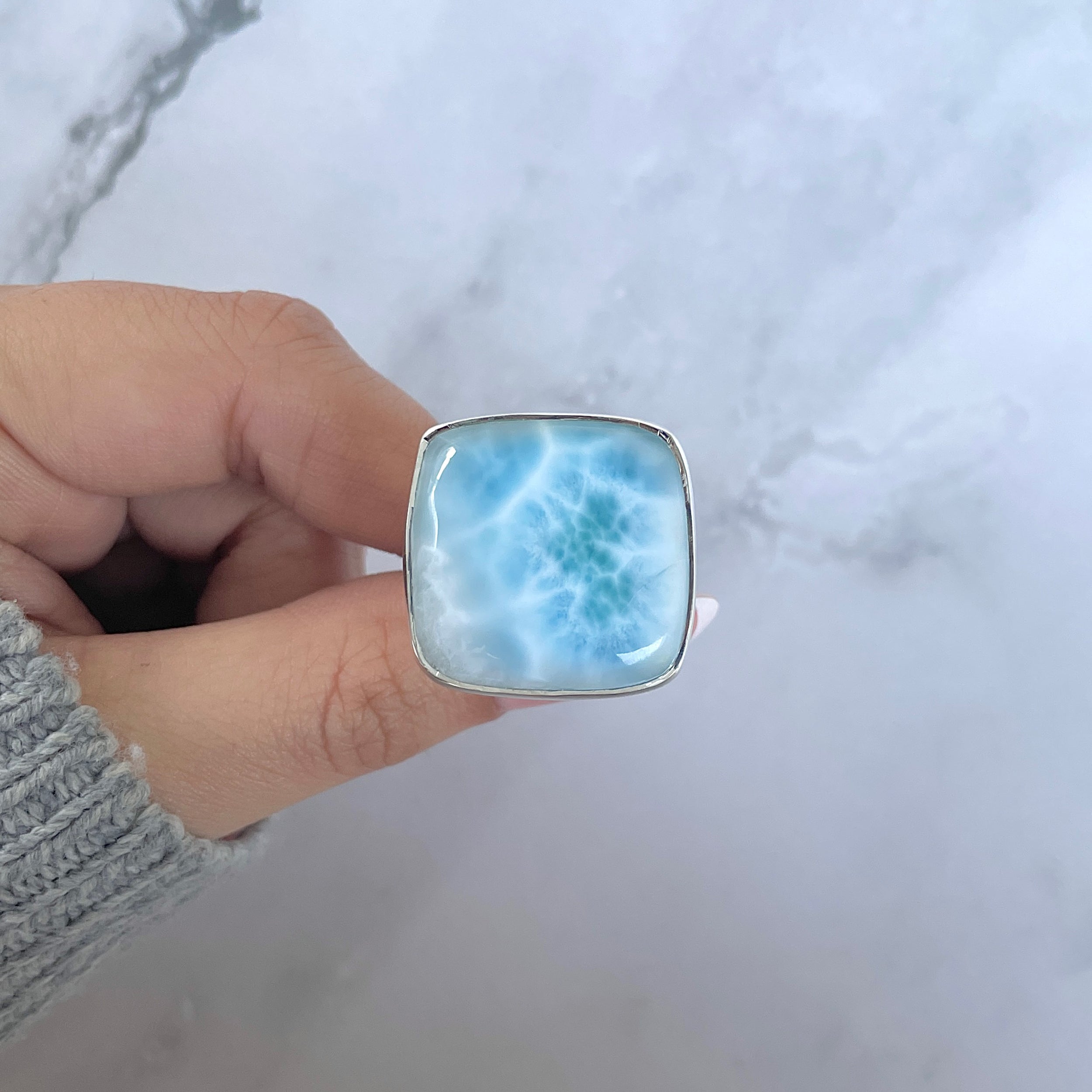 Larimar Adjustable Ring-(LAR-R-1518.)