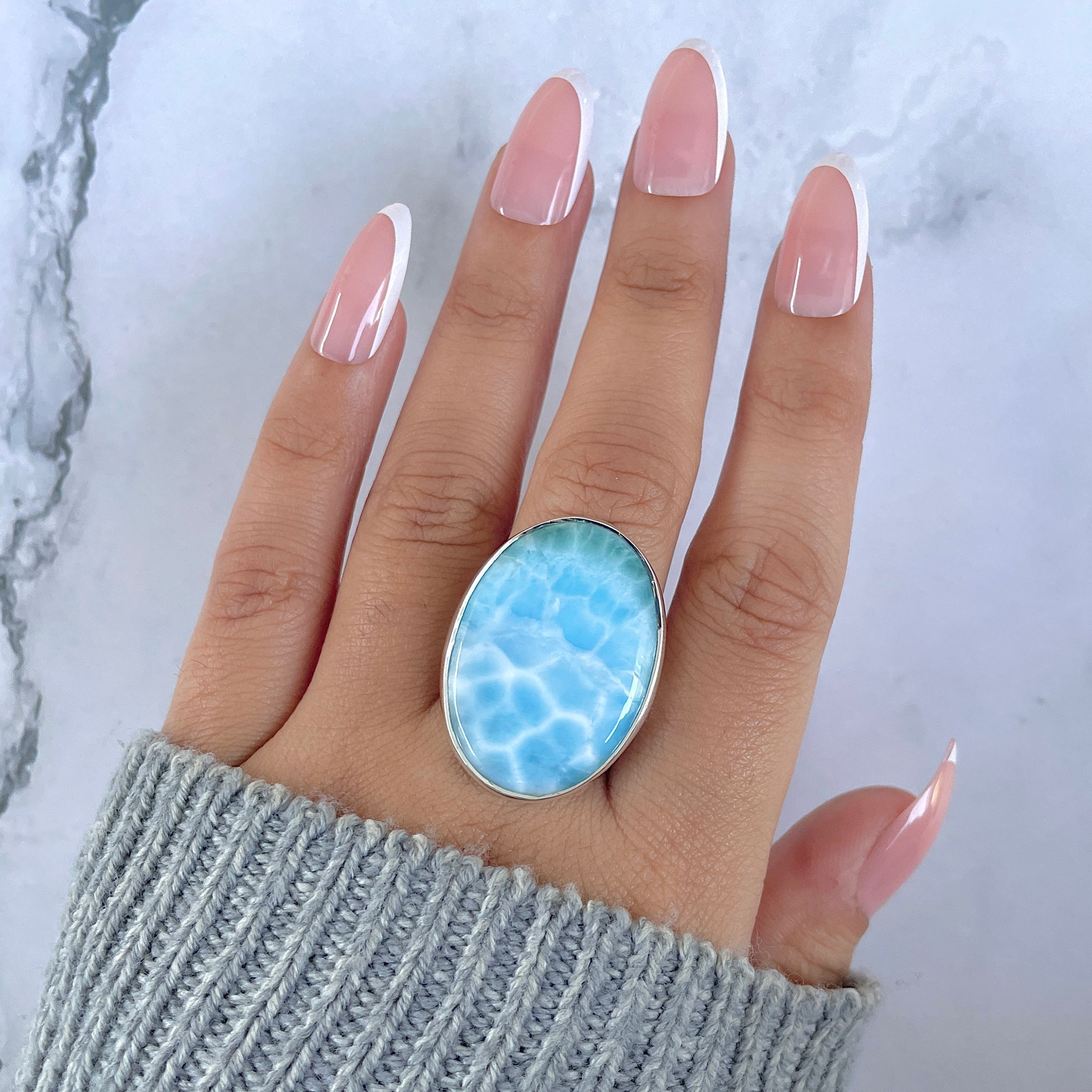 Larimar Adjustable Ring-(LAR-R-1519.)
