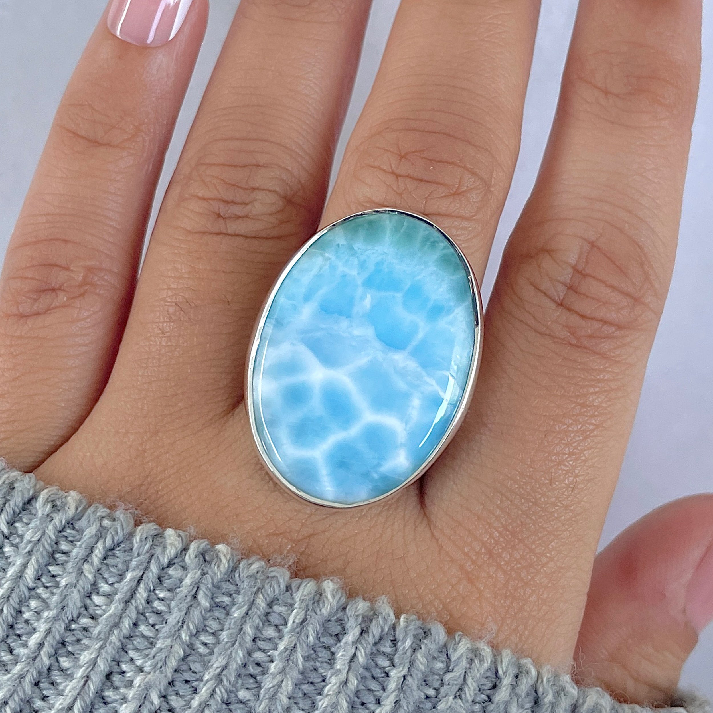 Larimar Adjustable Ring-(LAR-R-1519.)