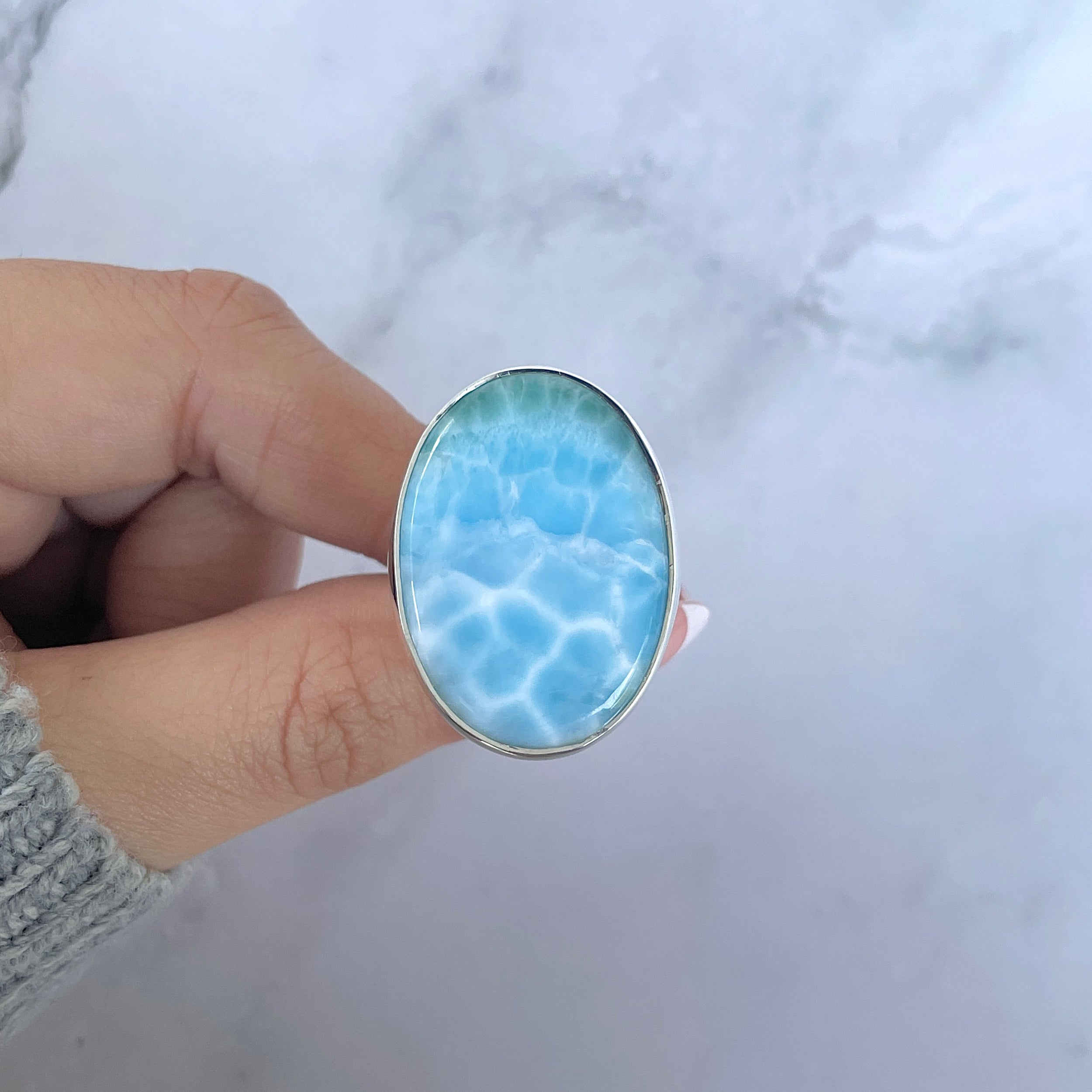 Larimar Adjustable Ring-(LAR-R-1519.)