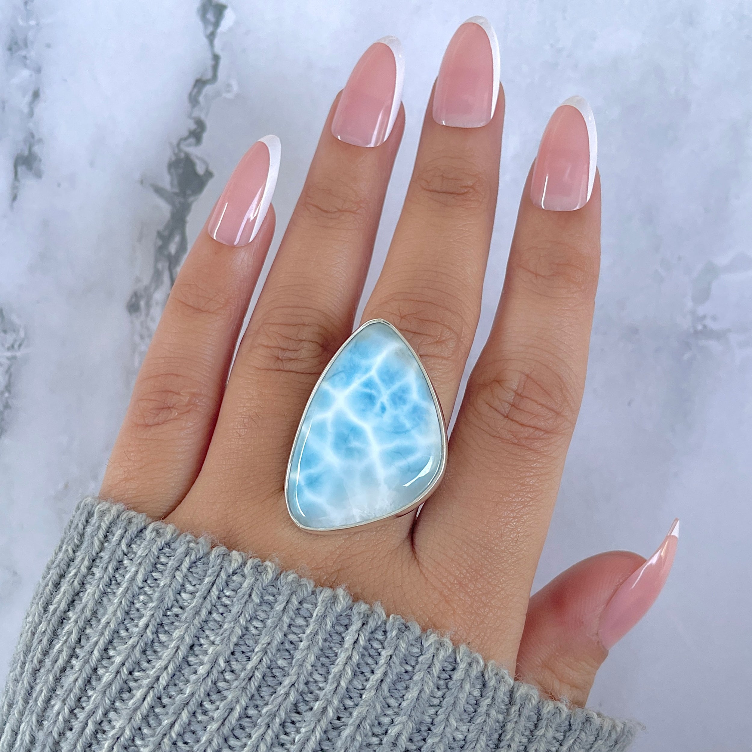 Larimar Adjustable Ring-(LAR-R-1520.)