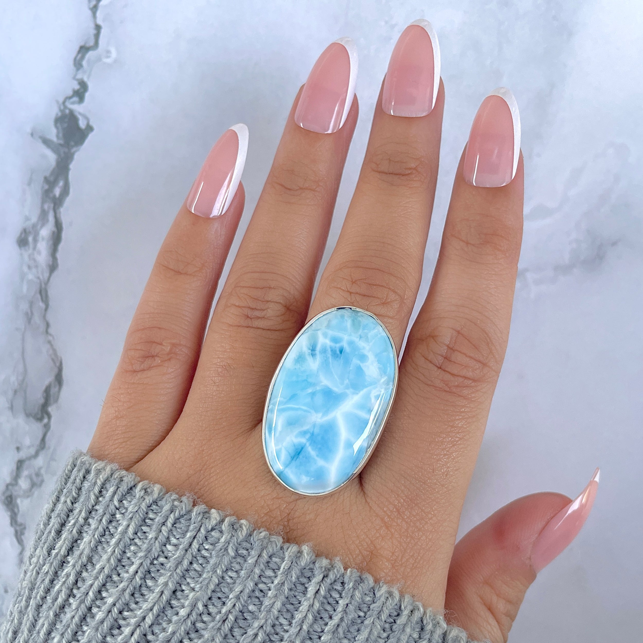 Larimar Adjustable Ring-(LAR-R-1521.)