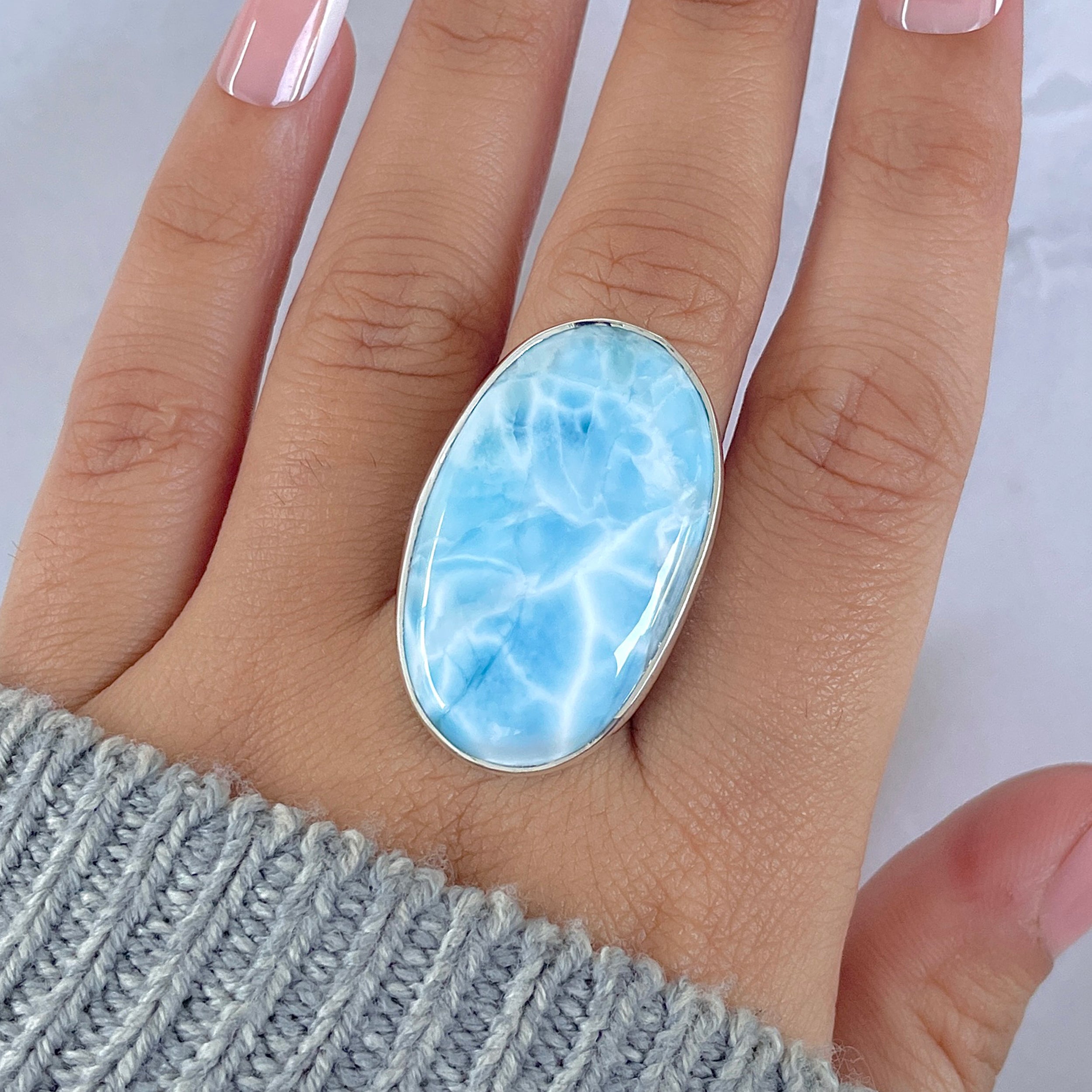 Larimar Adjustable Ring-(LAR-R-1521.)