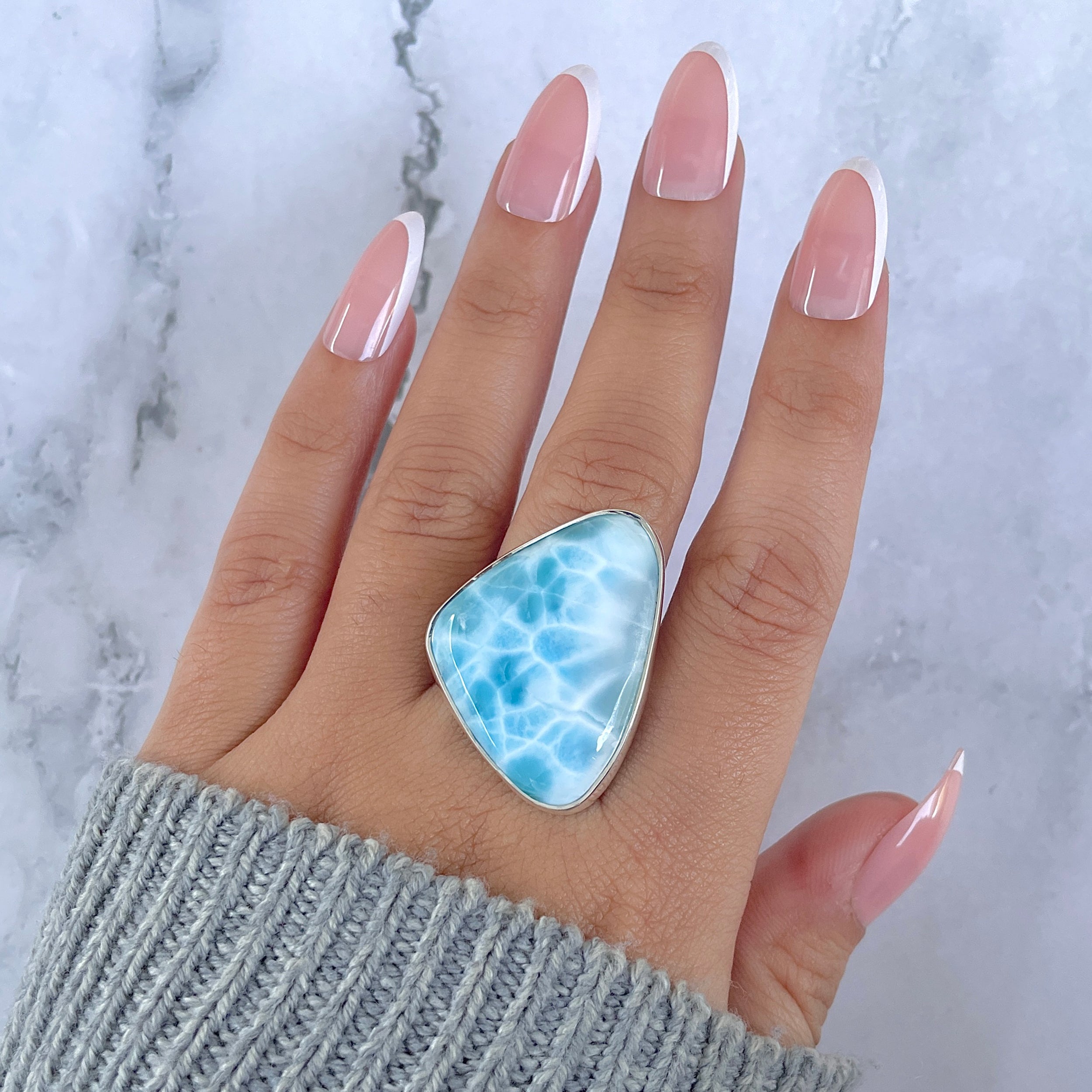 Larimar Adjustable Ring-(LAR-R-1522.)