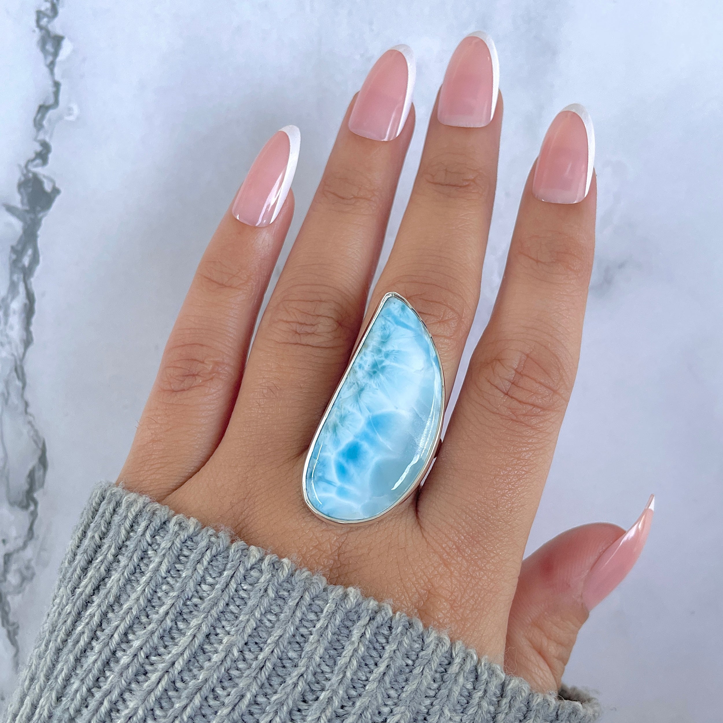 Larimar Adjustable Ring-(LAR-R-1524.)