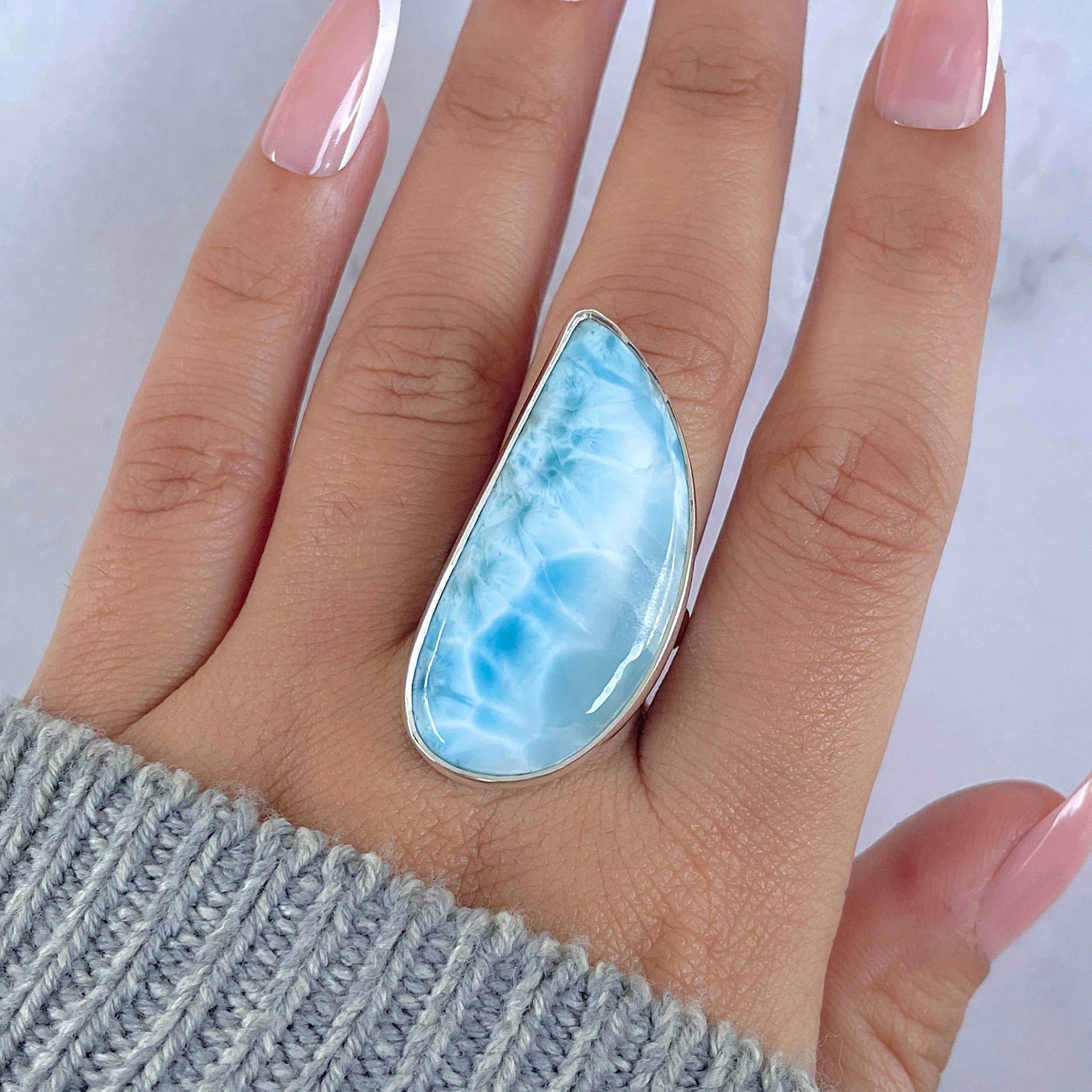 Larimar Adjustable Ring-(LAR-R-1524.)