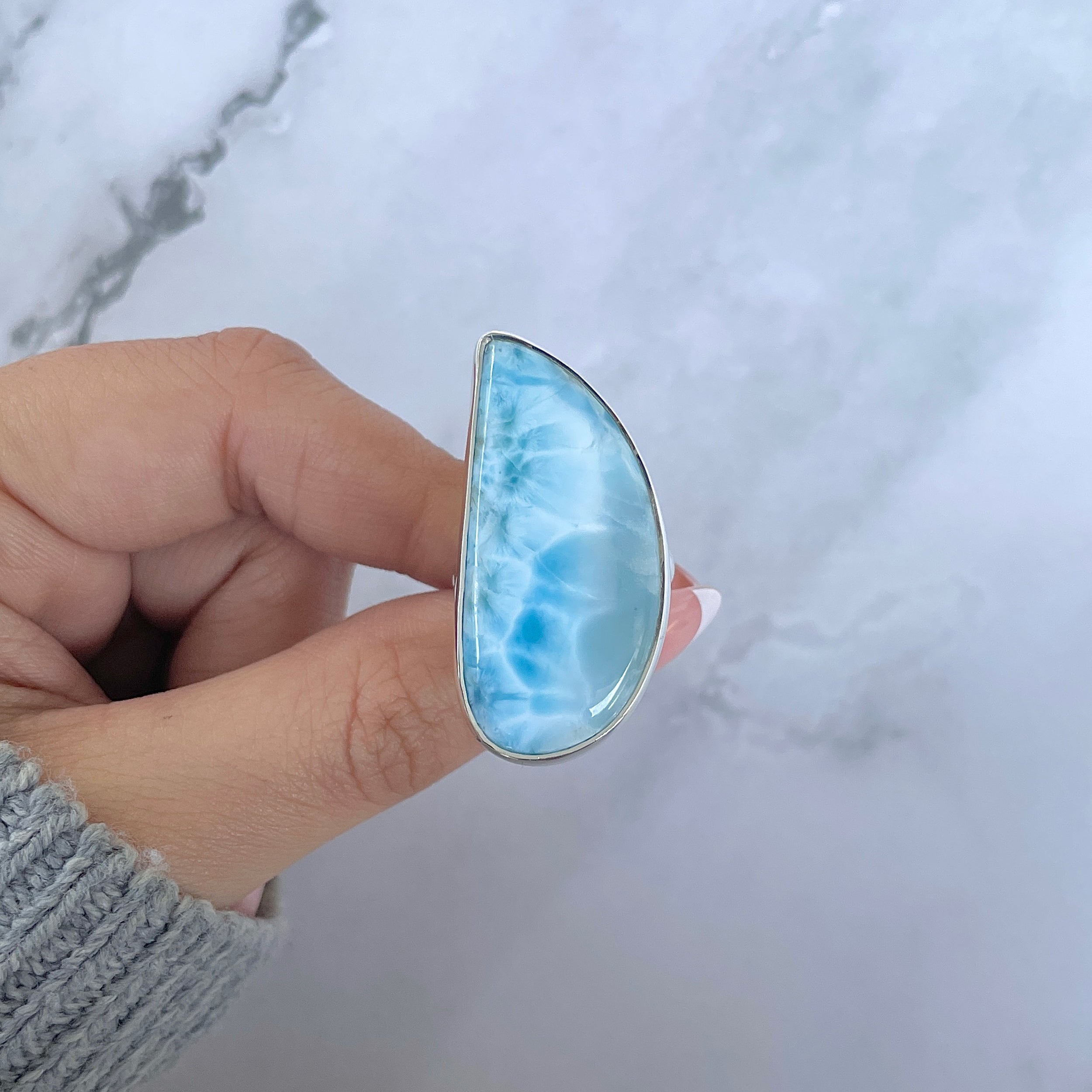 Larimar Adjustable Ring-(LAR-R-1524.)