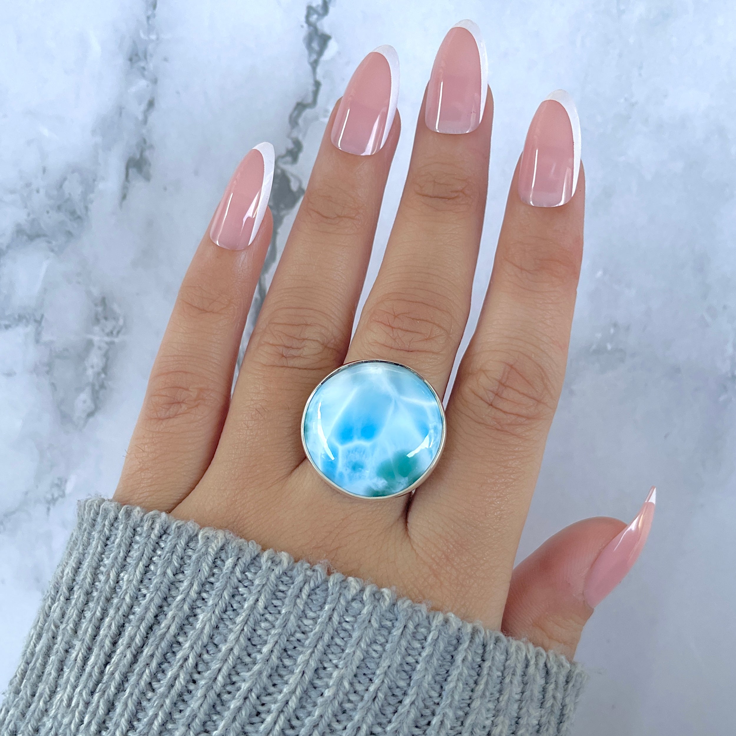 Larimar Adjustable Ring-(LAR-R-1525.)