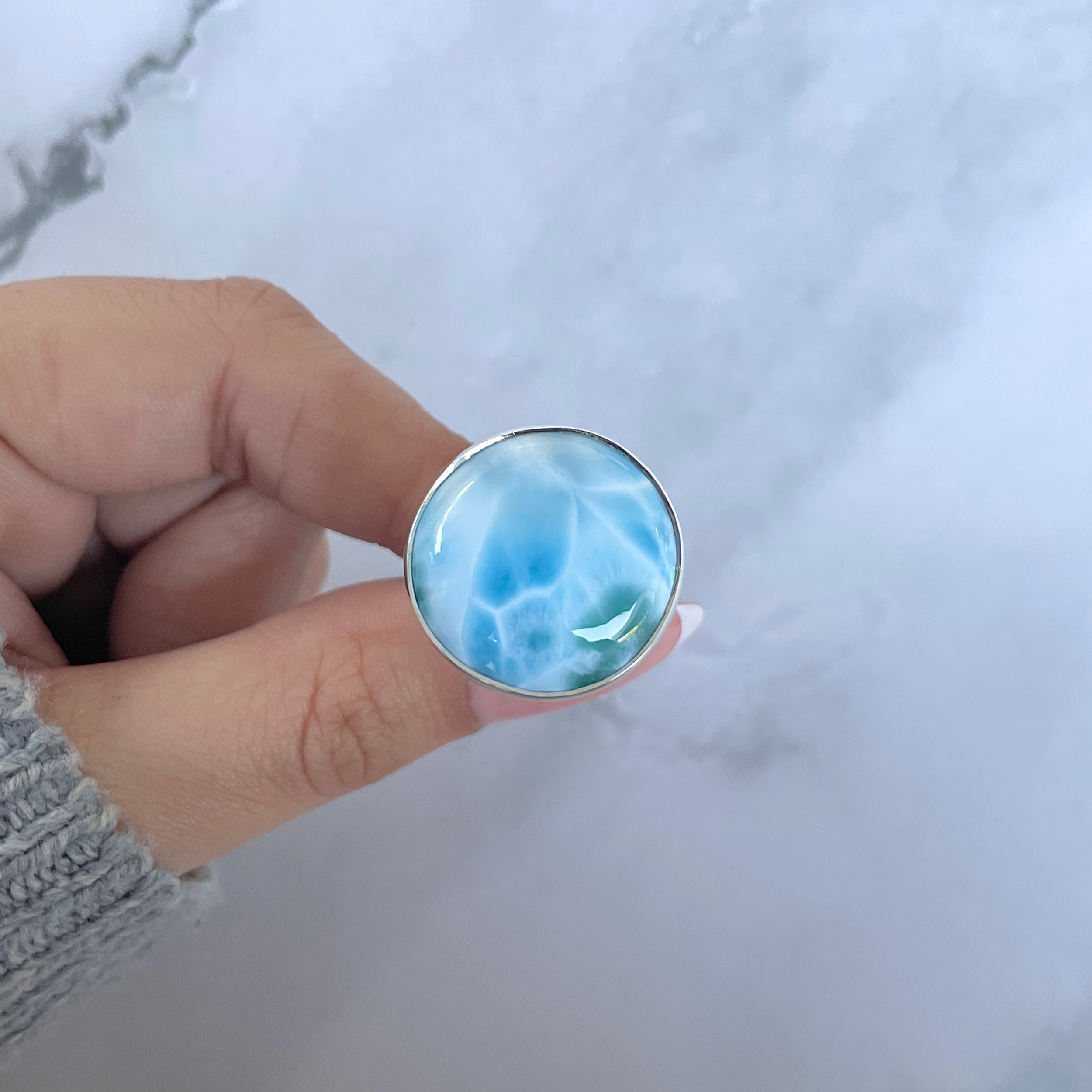 Larimar Adjustable Ring-(LAR-R-1525.)