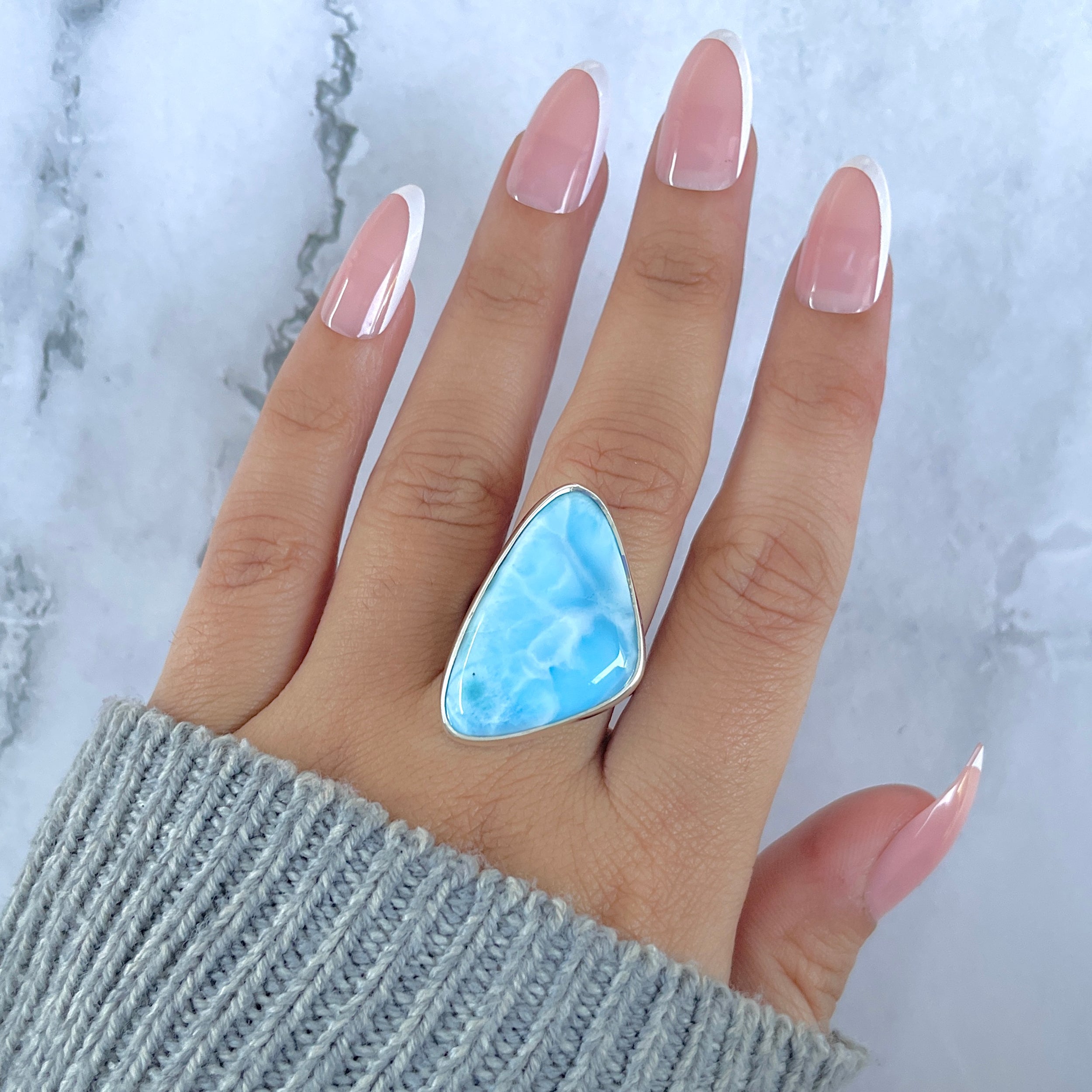 Larimar Adjustable Ring-(LAR-R-1526.)