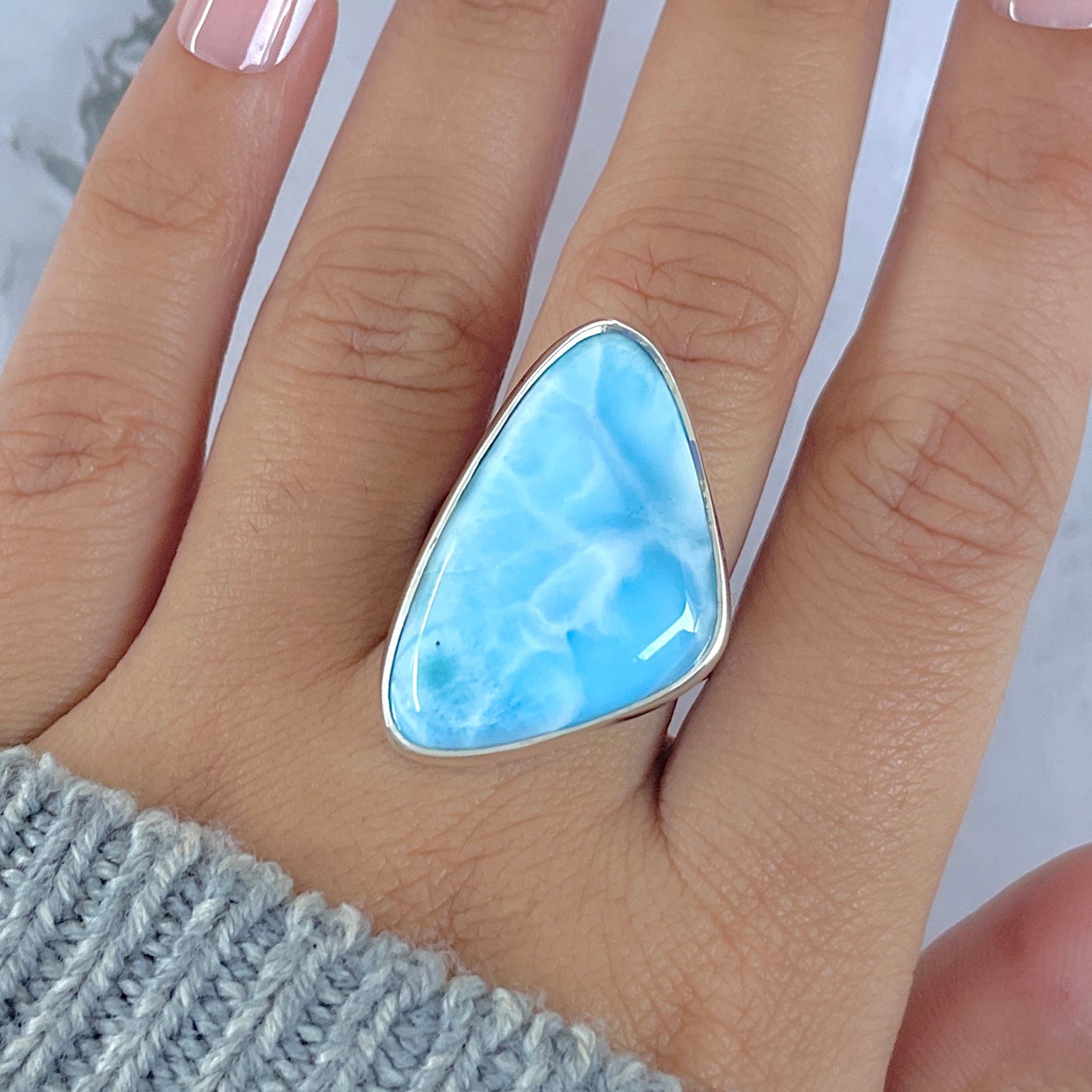 Larimar Adjustable Ring-(LAR-R-1526.)