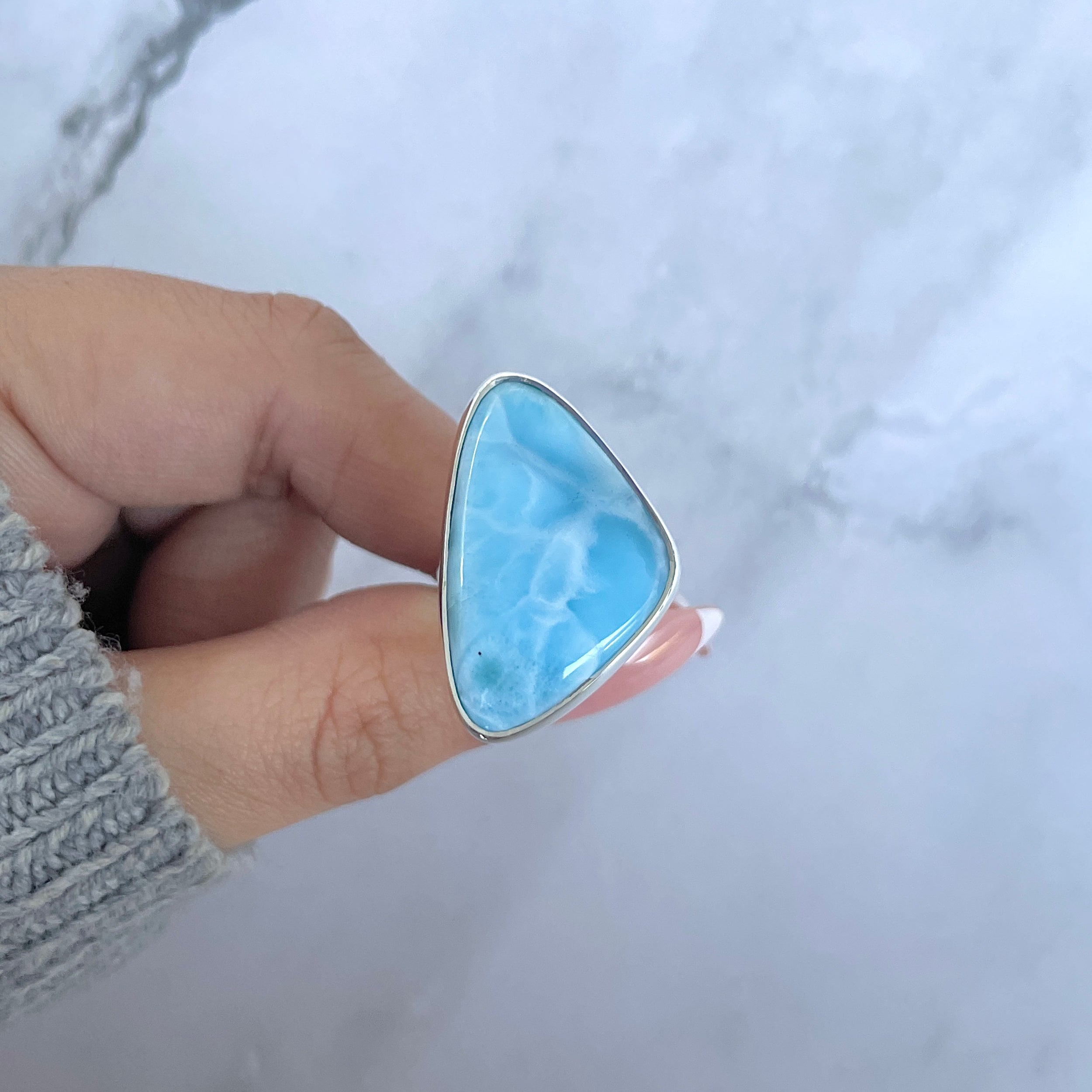Larimar Adjustable Ring-(LAR-R-1526.)