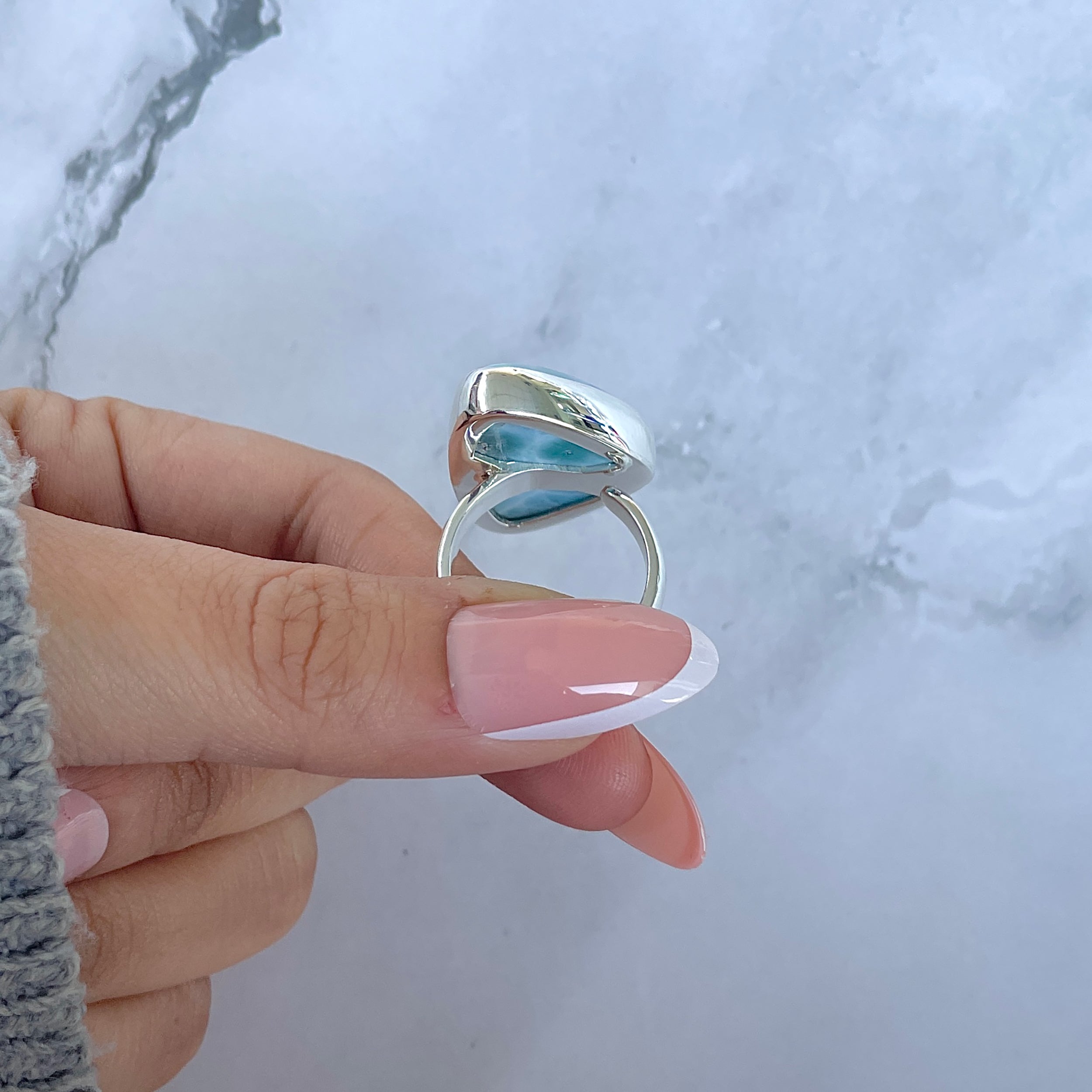 Larimar Adjustable Ring-(LAR-R-1526.)