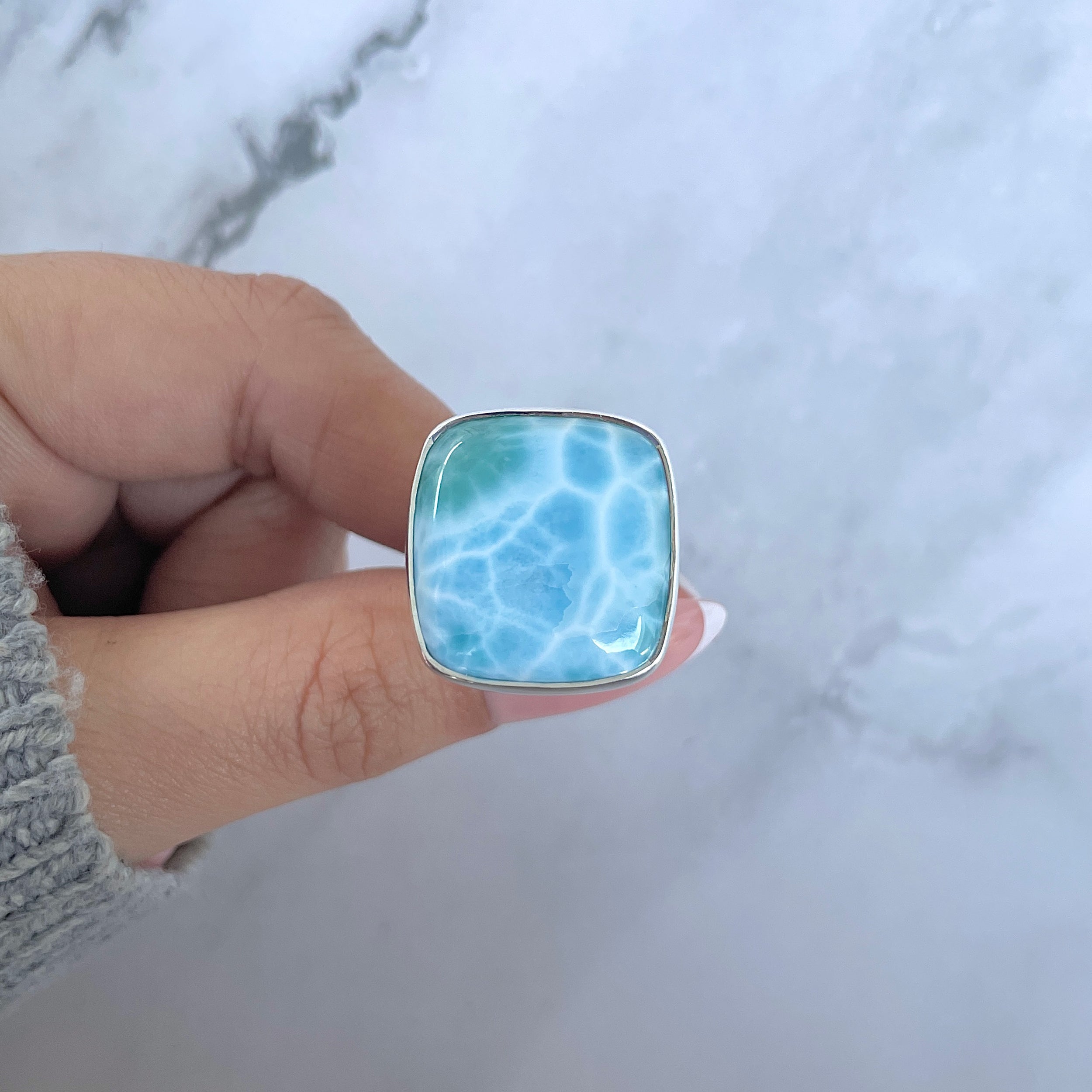 Larimar Adjustable Ring-(LAR-R-1527.)