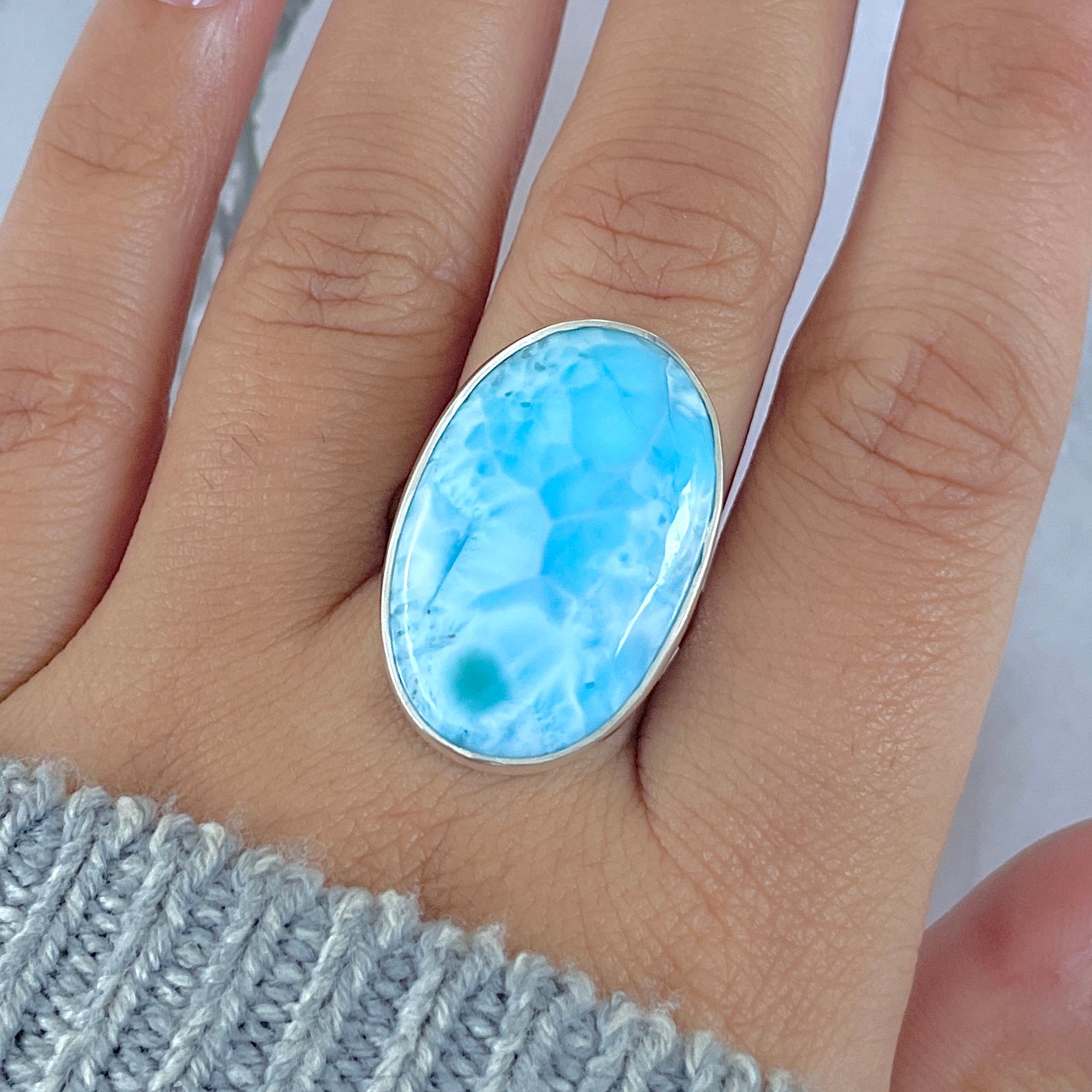 Larimar Adjustable Ring-(LAR-R-1528.)