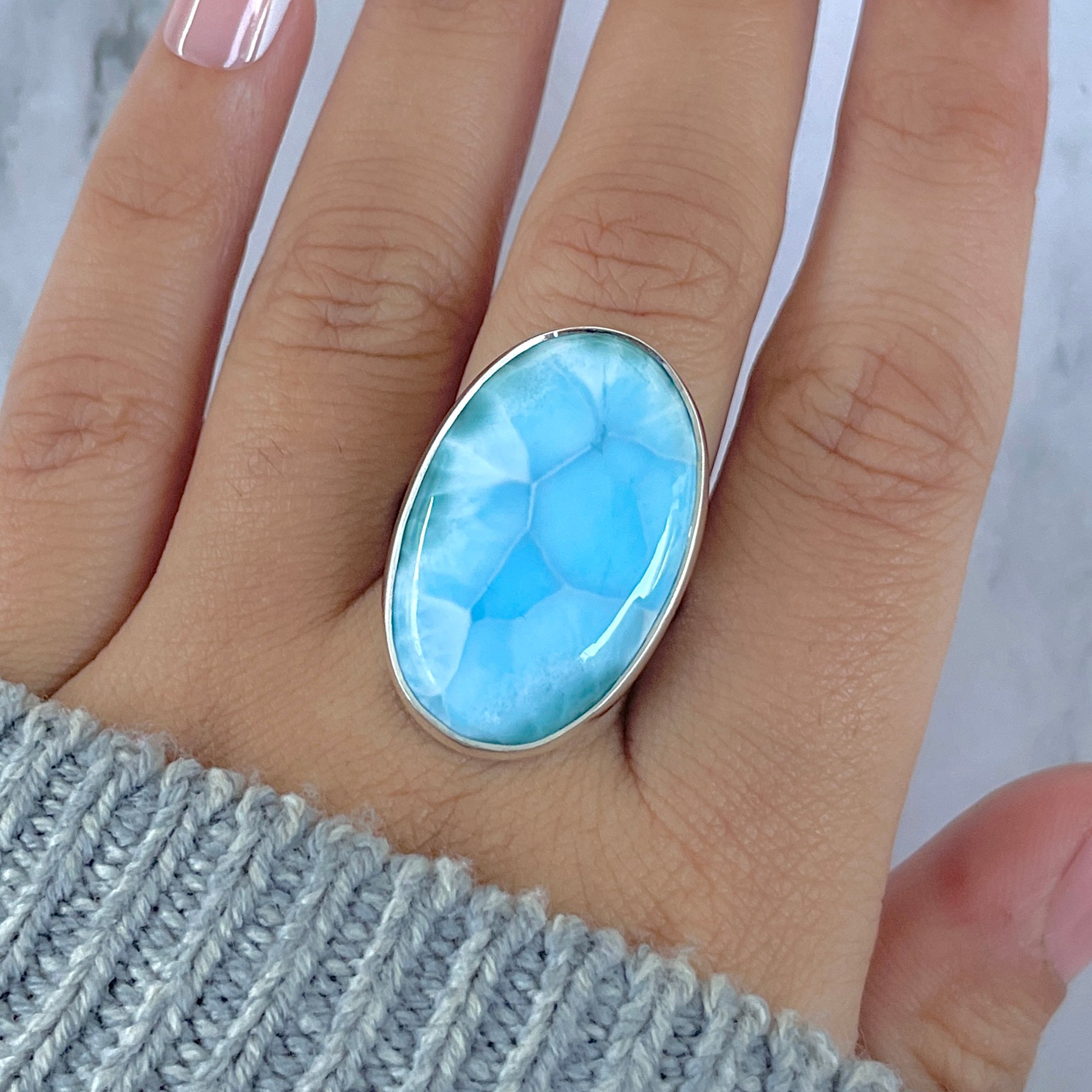 Larimar Adjustable Ring-(LAR-R-1529.)