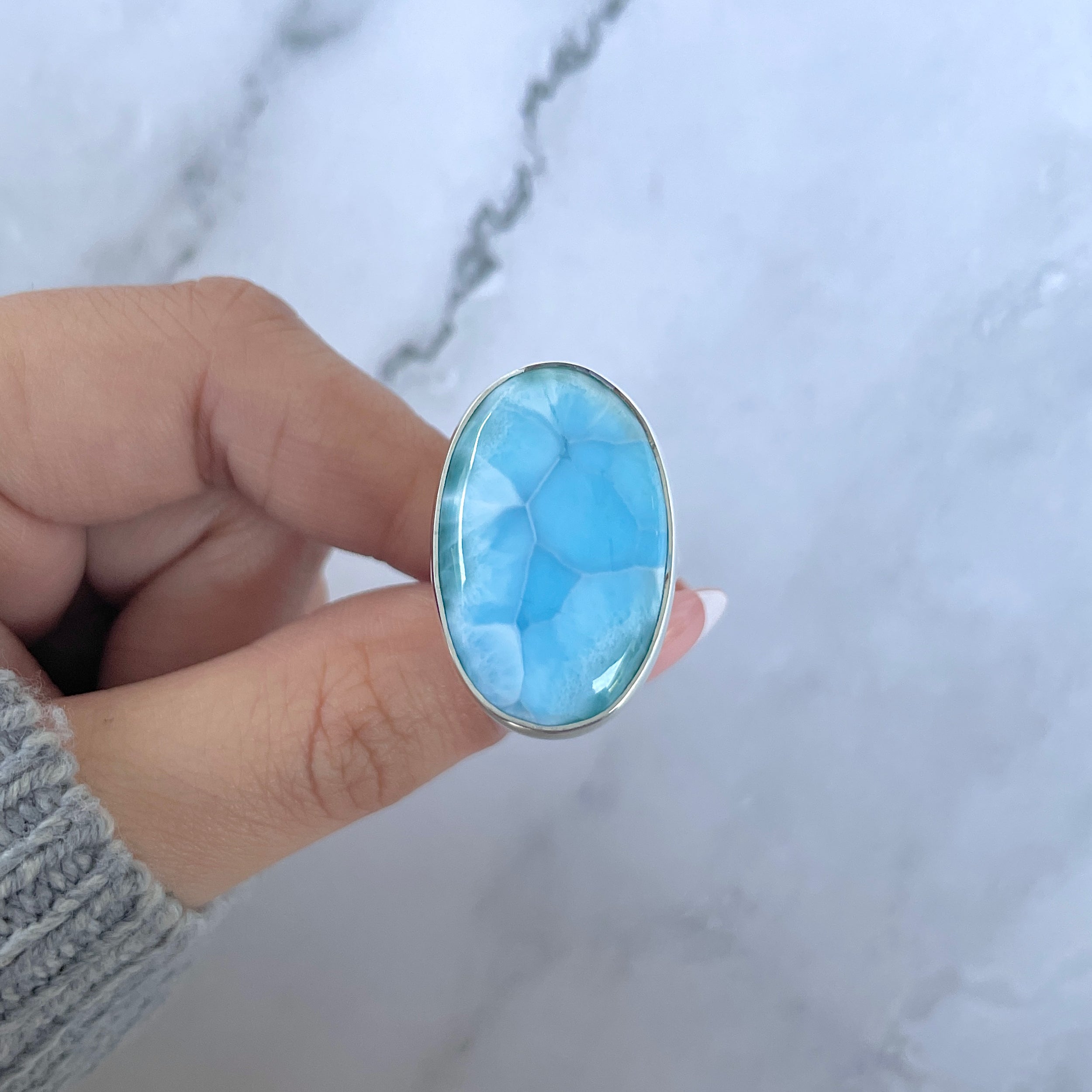 Larimar Adjustable Ring-(LAR-R-1529.)