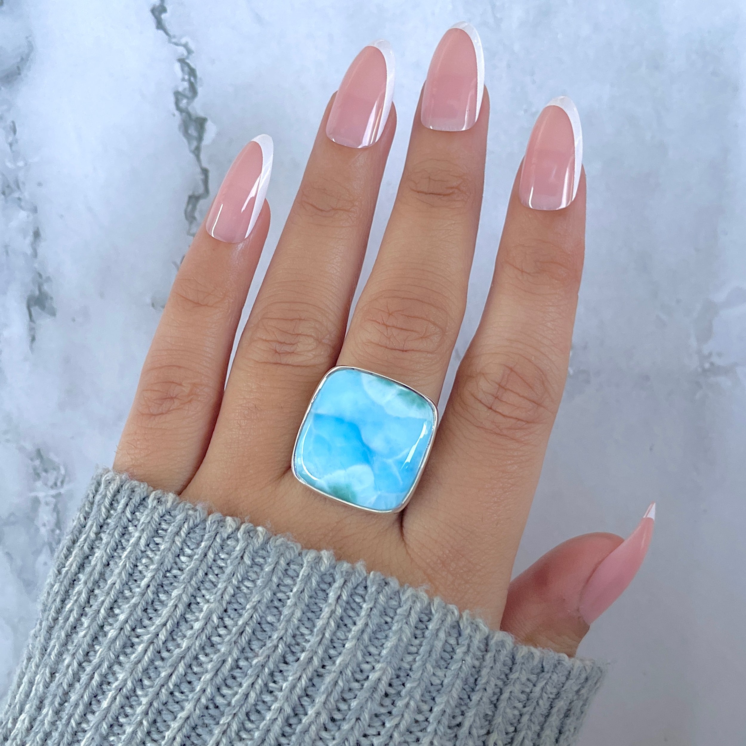 Larimar Adjustable Ring-(LAR-R-1530.)