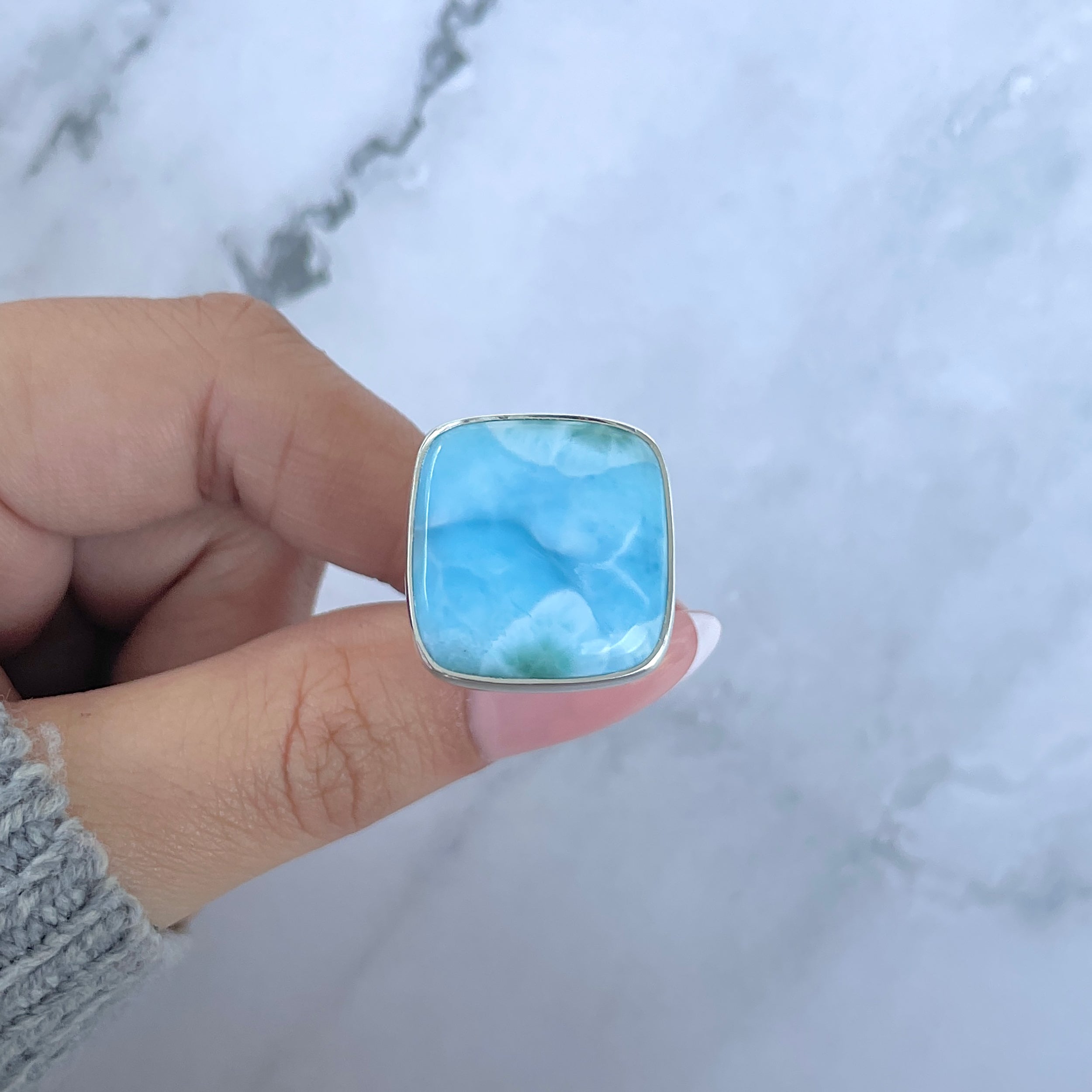 Larimar Adjustable Ring-(LAR-R-1530.)