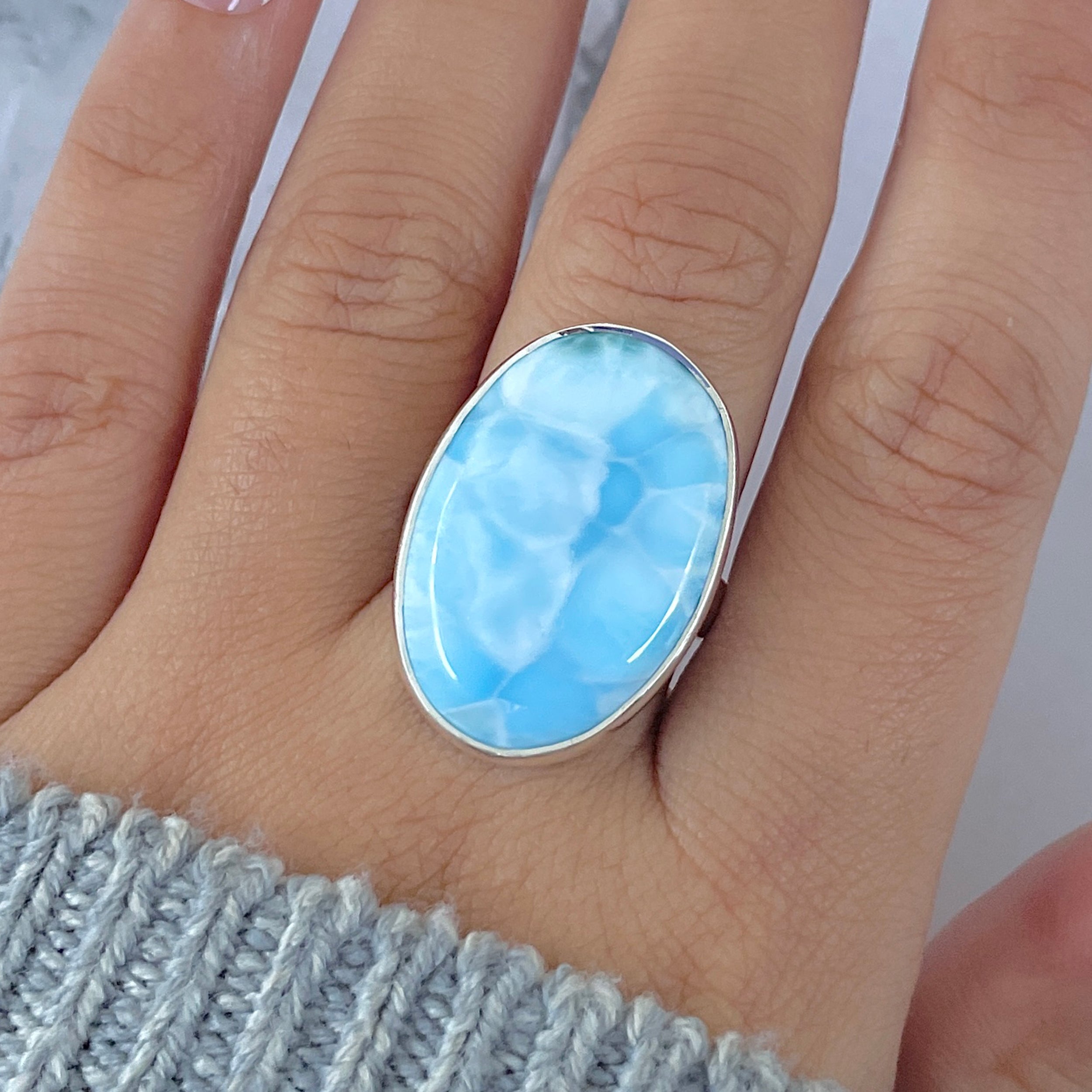 Larimar Adjustable Ring-(LAR-R-1531.)