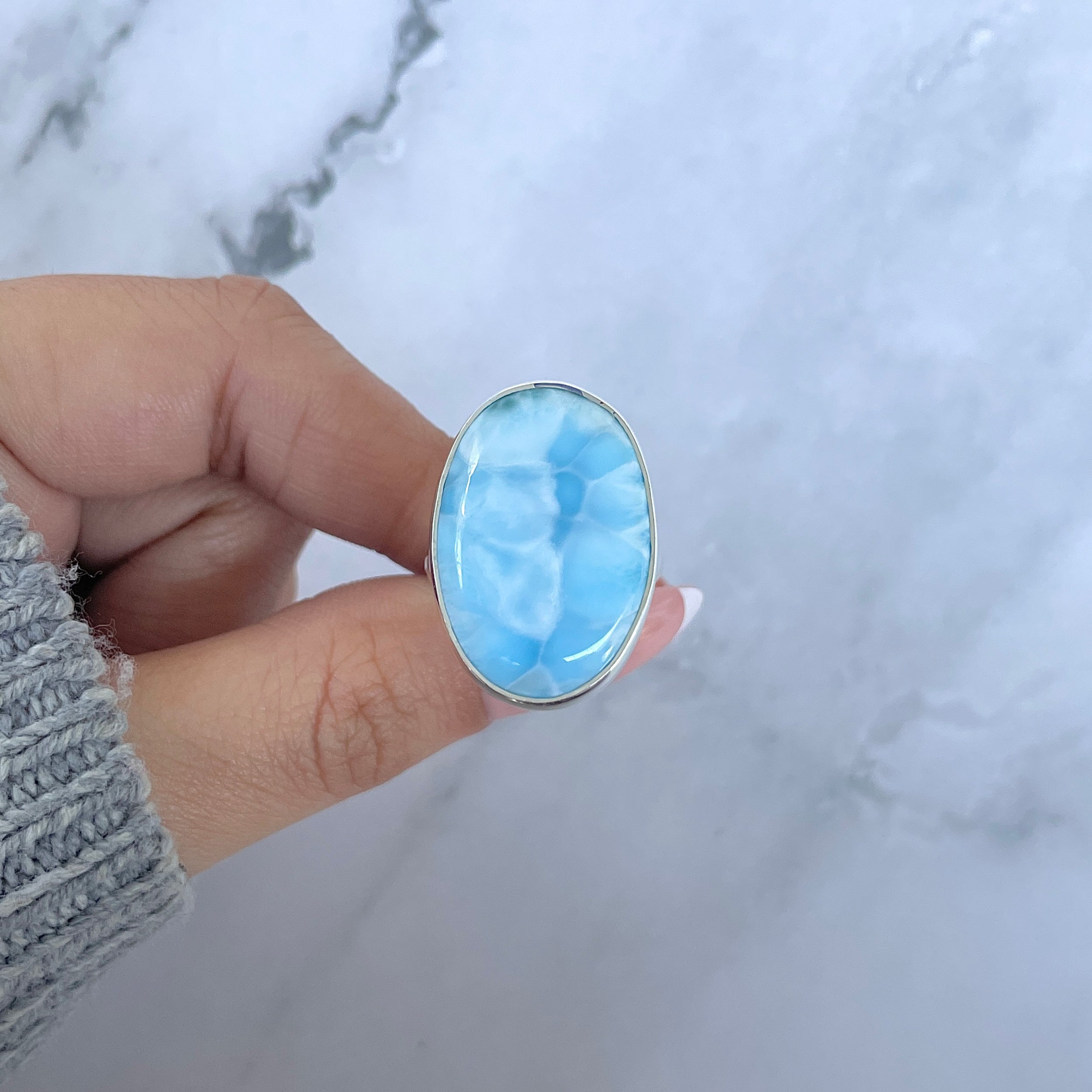 Larimar Adjustable Ring-(LAR-R-1531.)