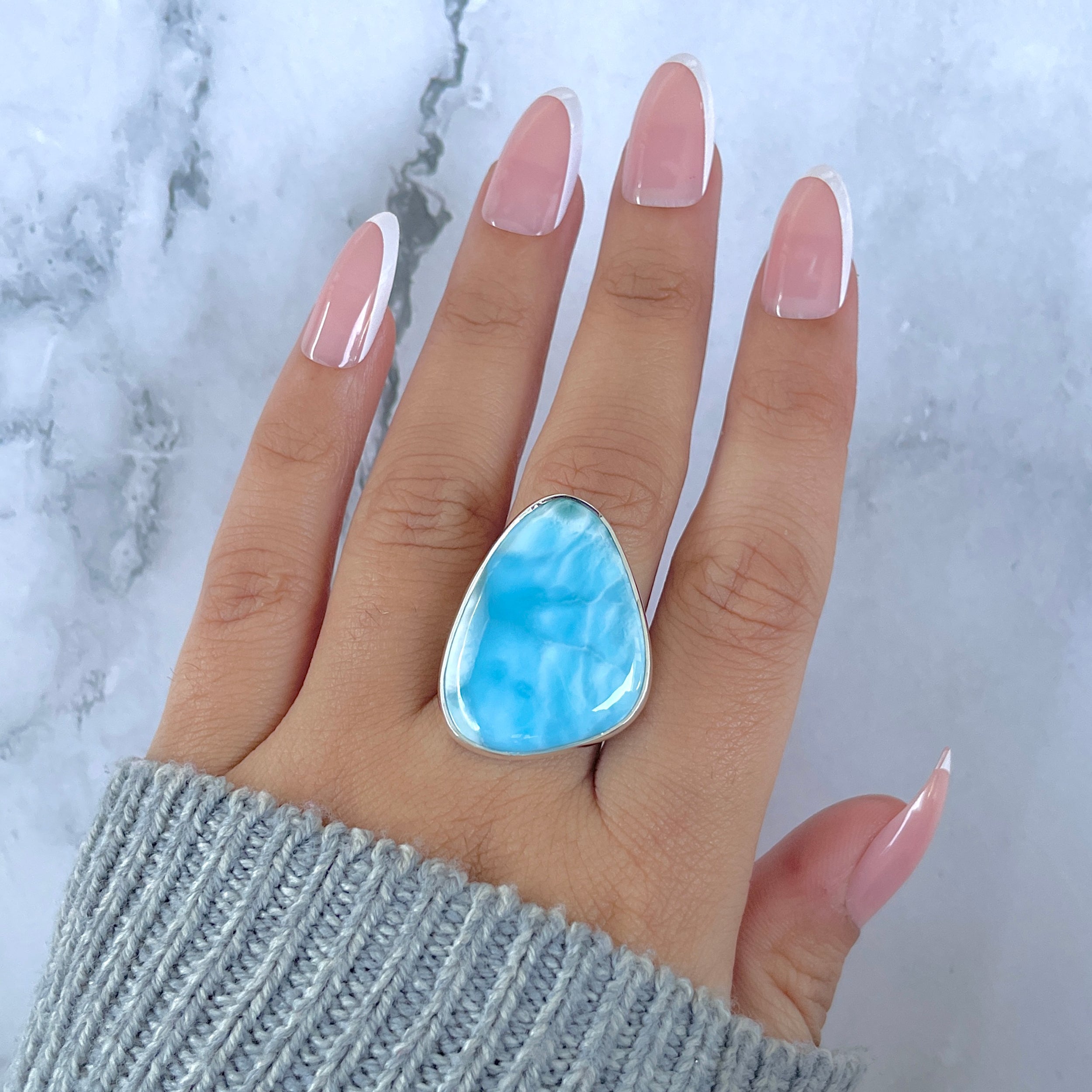 Larimar Adjustable Ring-(LAR-R-1533.)