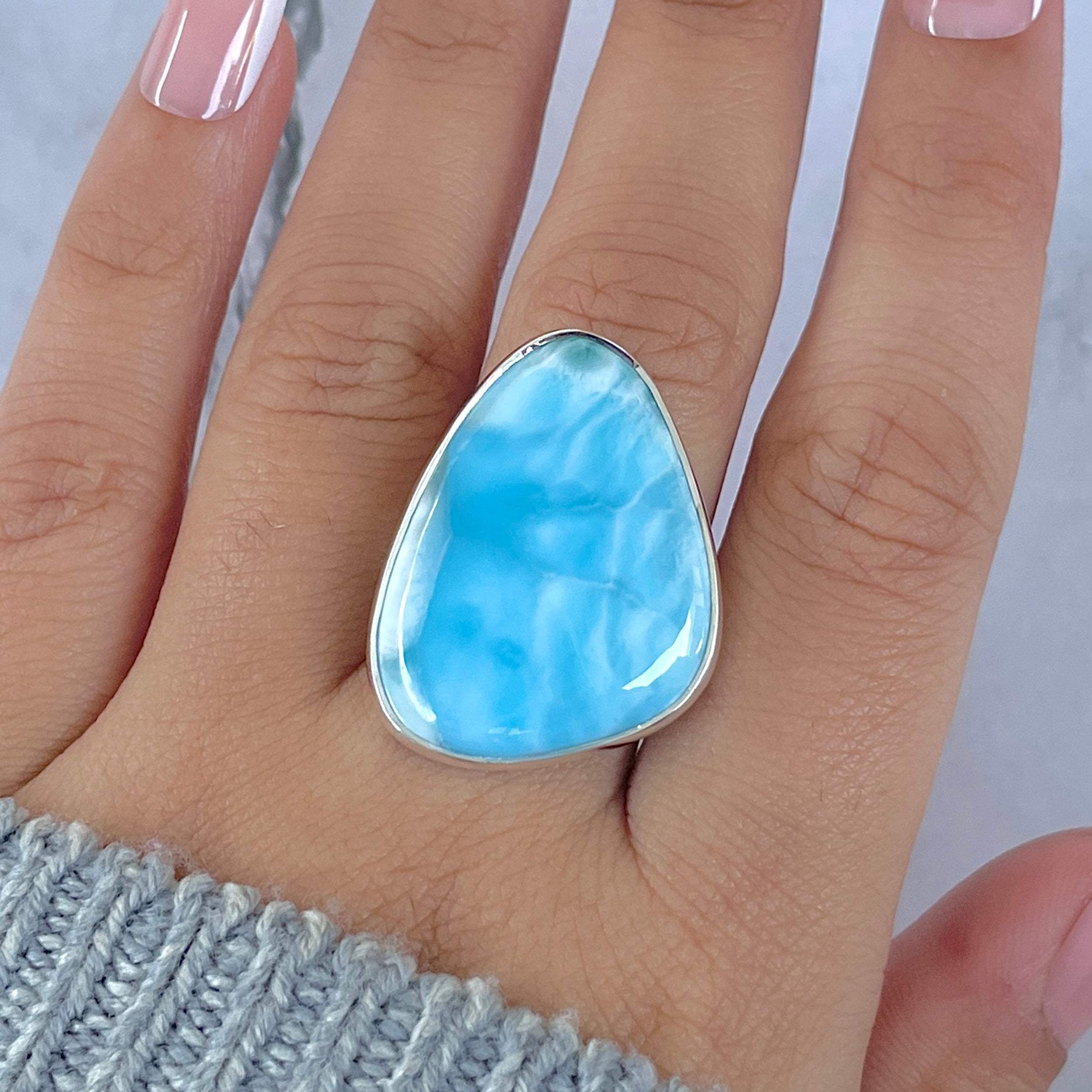 Larimar Adjustable Ring-(LAR-R-1533.)