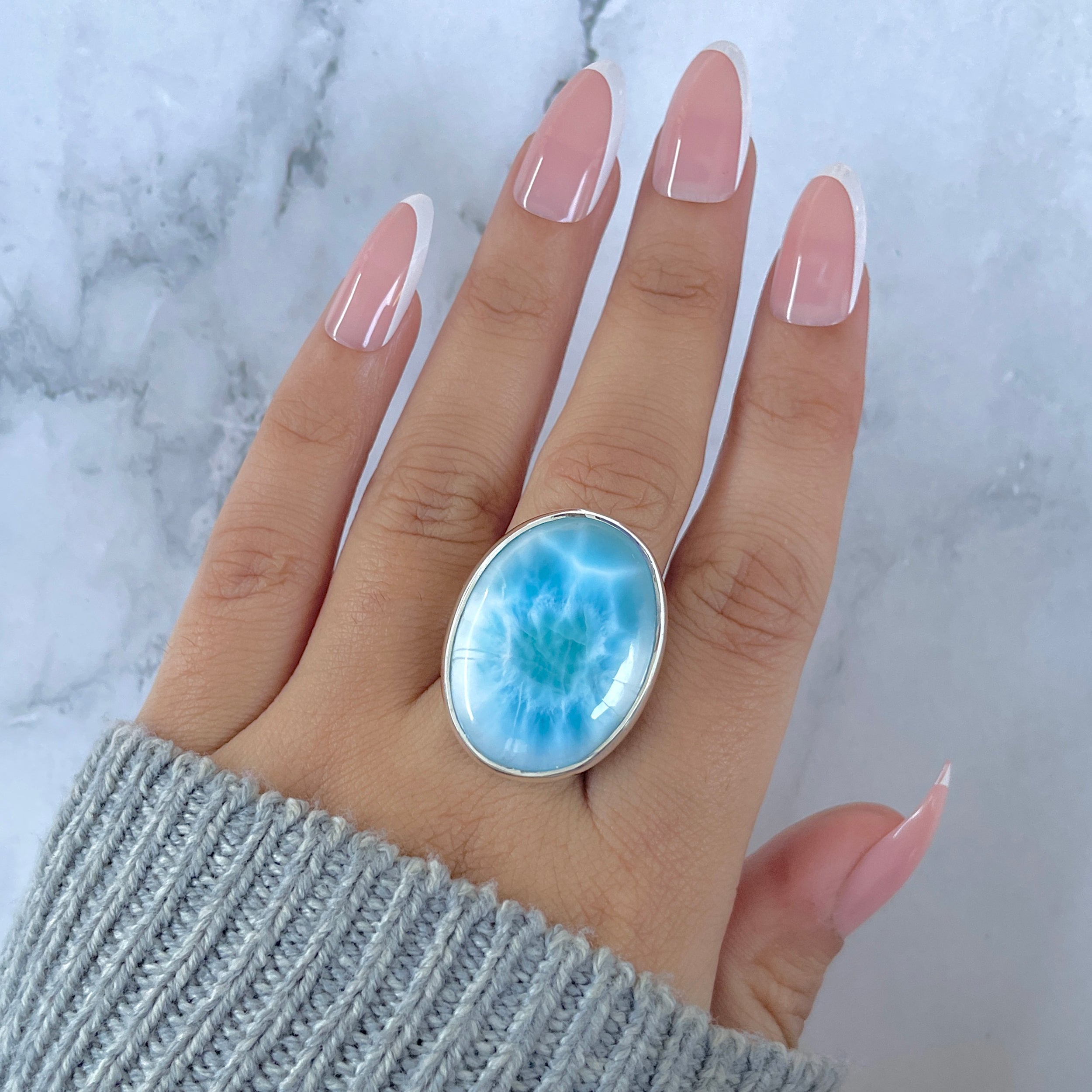 Larimar Adjustable Ring-(LAR-R-1535.)