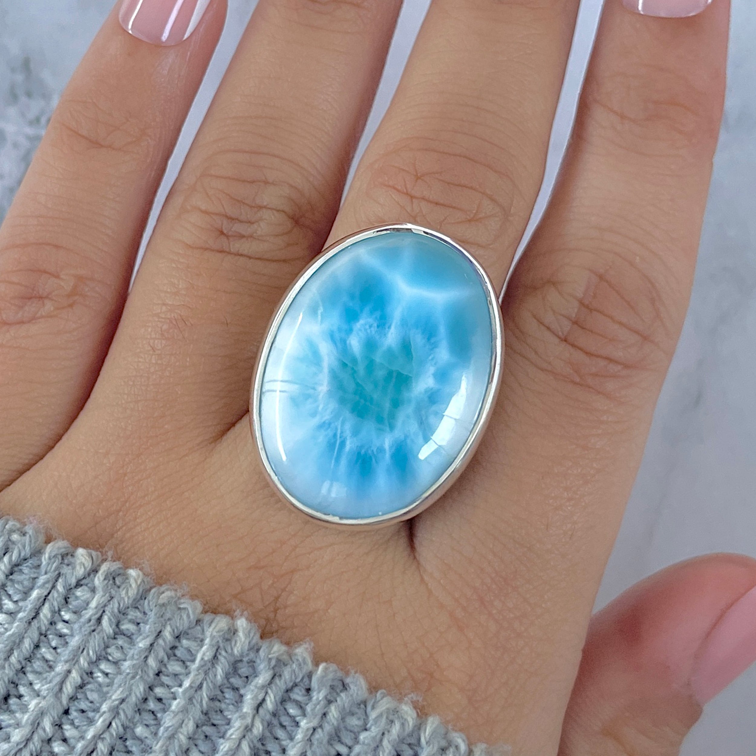 Larimar Adjustable Ring-(LAR-R-1535.)
