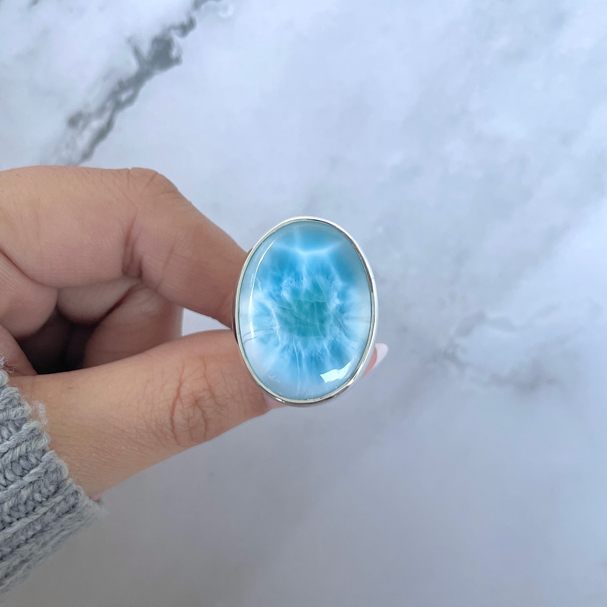 Larimar Adjustable Ring-(LAR-R-1535.)