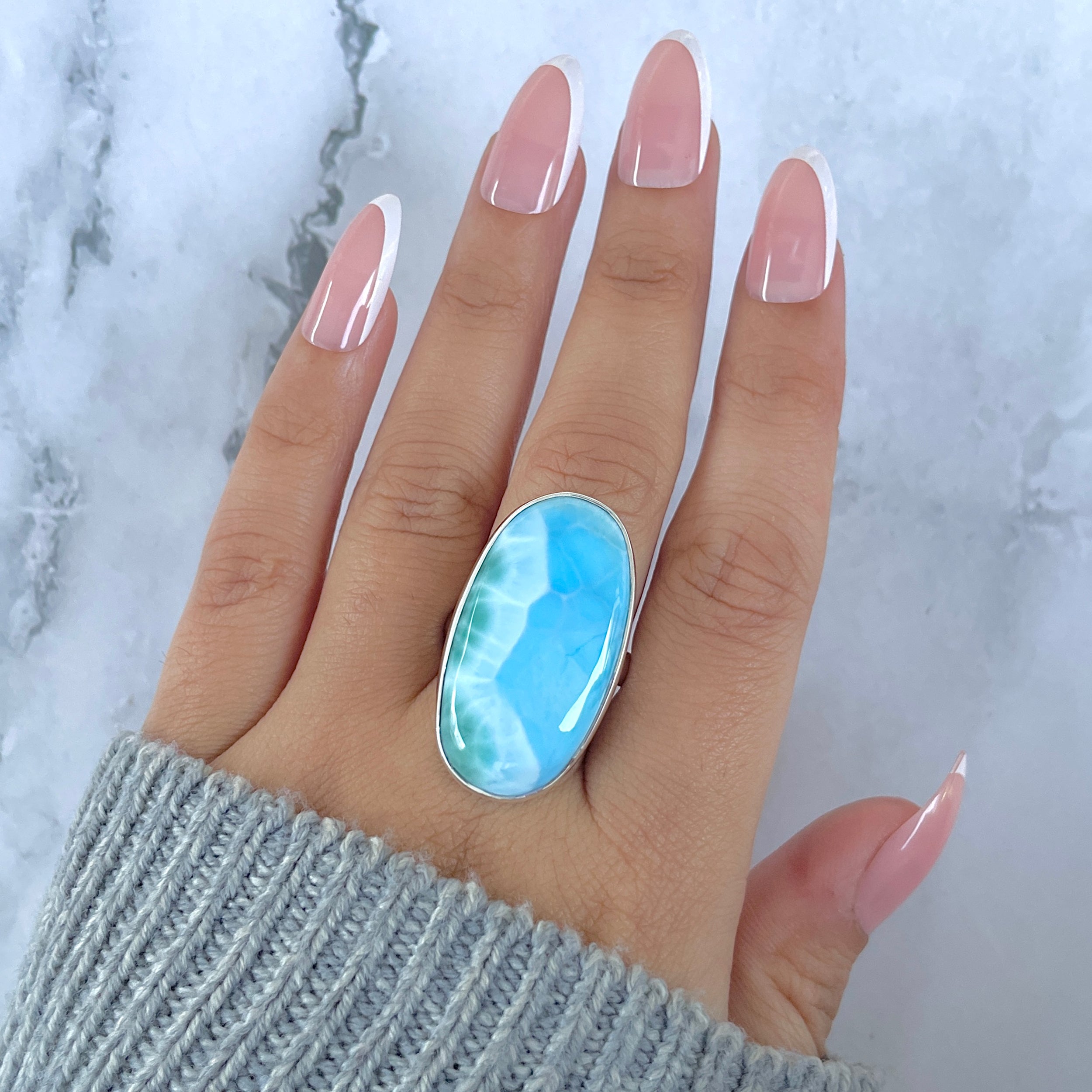 Larimar Adjustable Ring-(LAR-R-1536.)